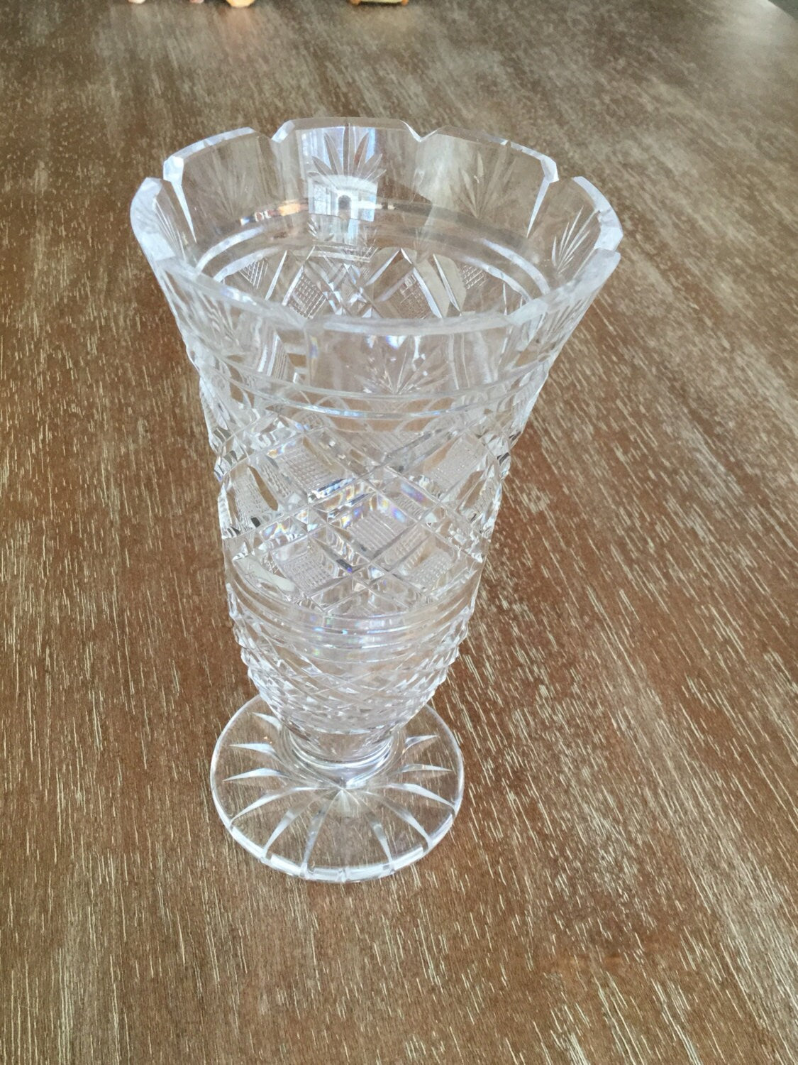 Waterford Crystal Georgian Strawberry Pattern Vase Small Crystal Vase