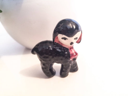 Vintage Black Lamb Sheep Figurine