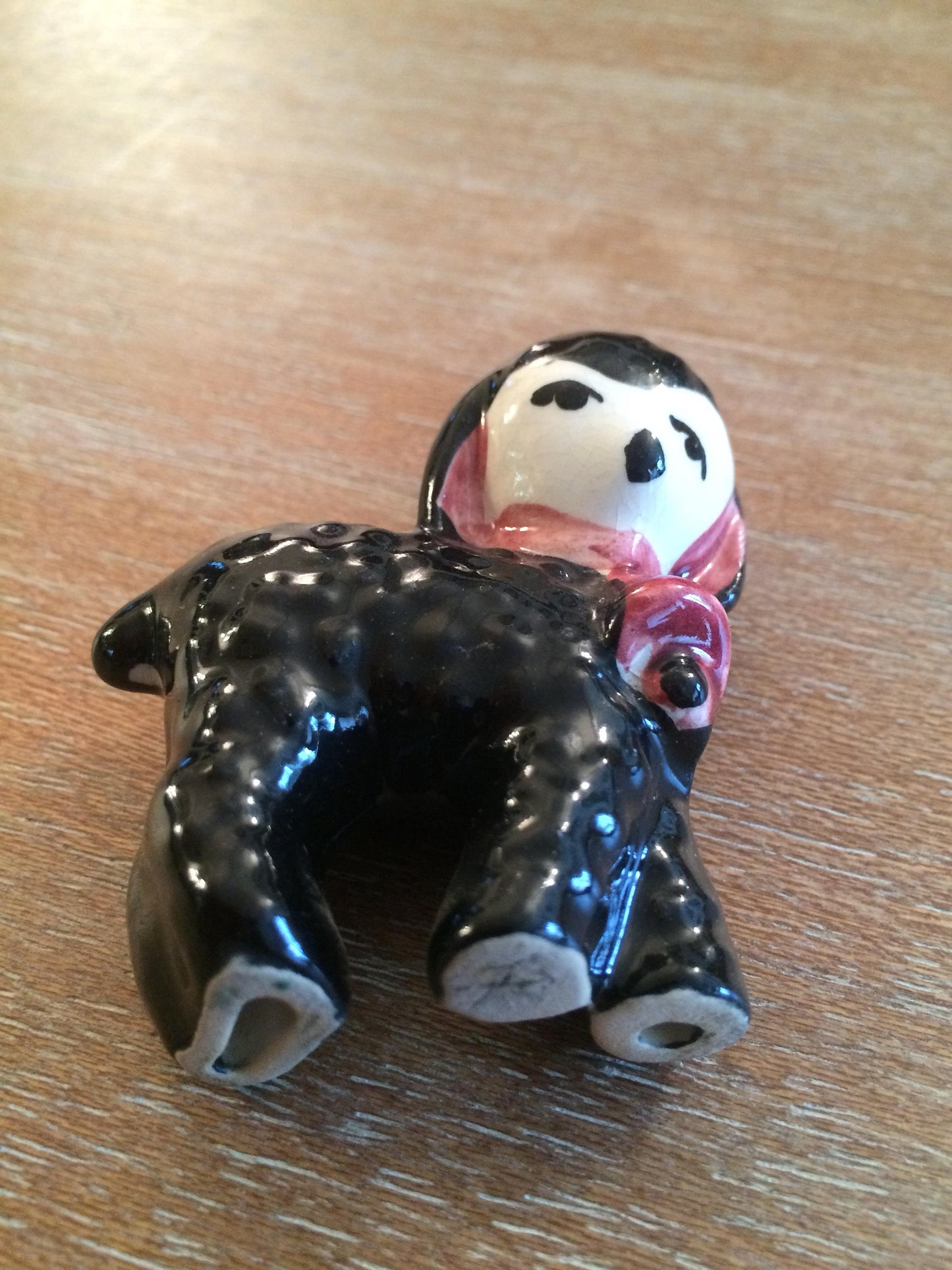 Vintage Black Lamb Sheep Figurine