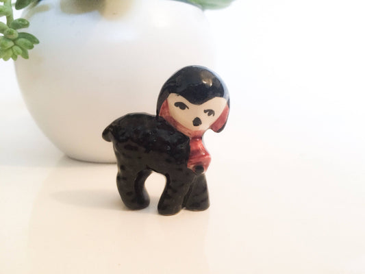 Vintage Black Lamb Sheep Figurine