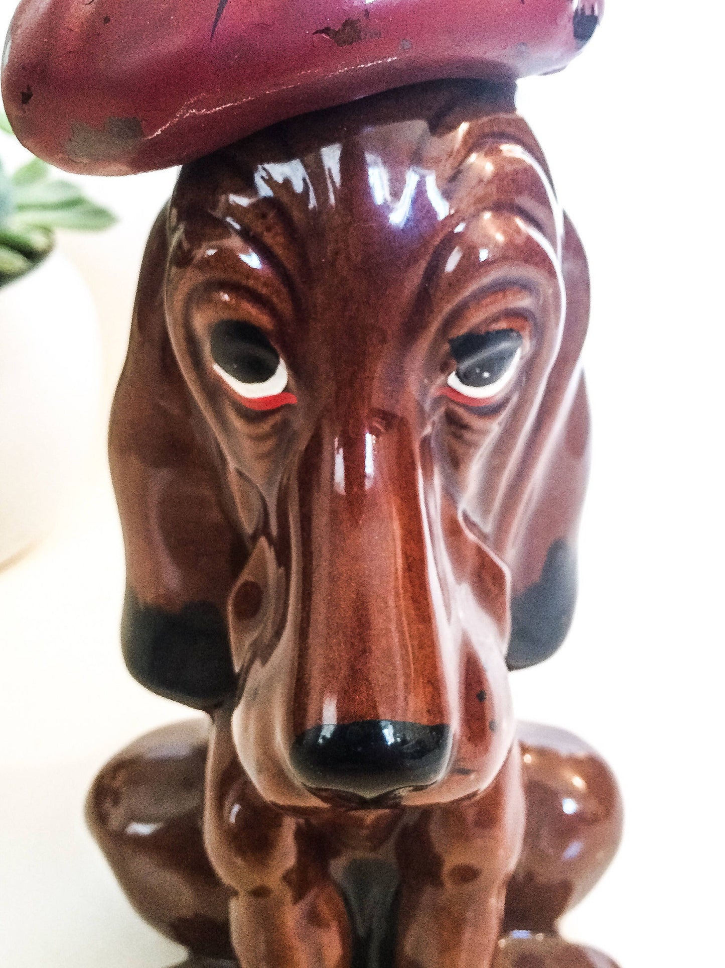 Enesco Japan Sad Hangover Hound Dog Decanter