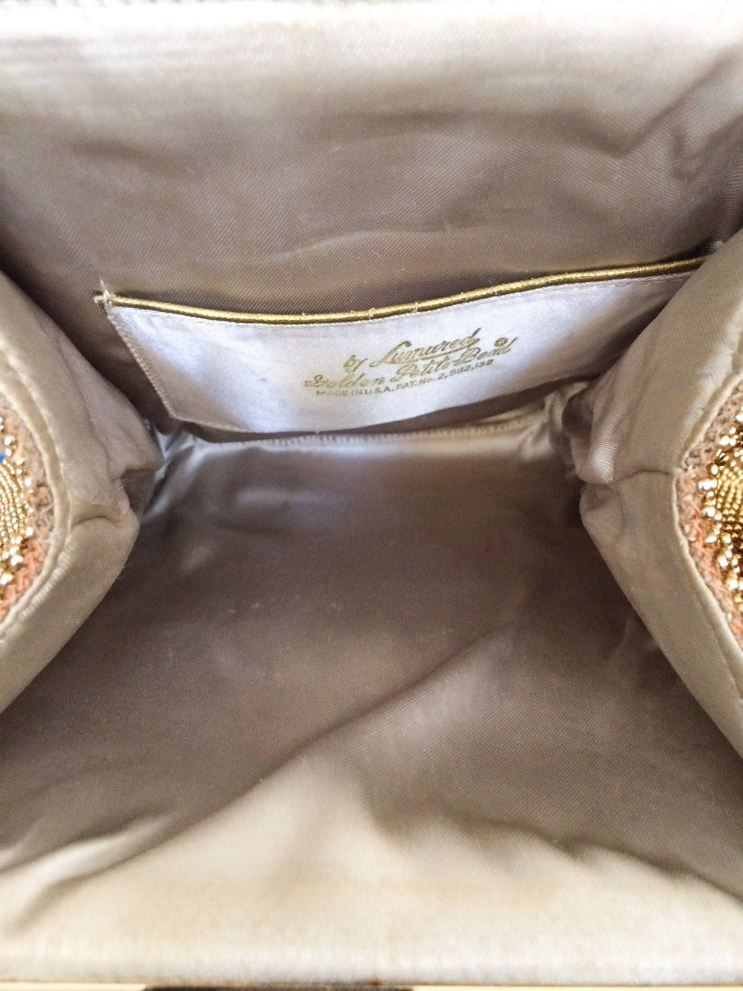 Vintage Lumured Petite Bead Gold Handbag