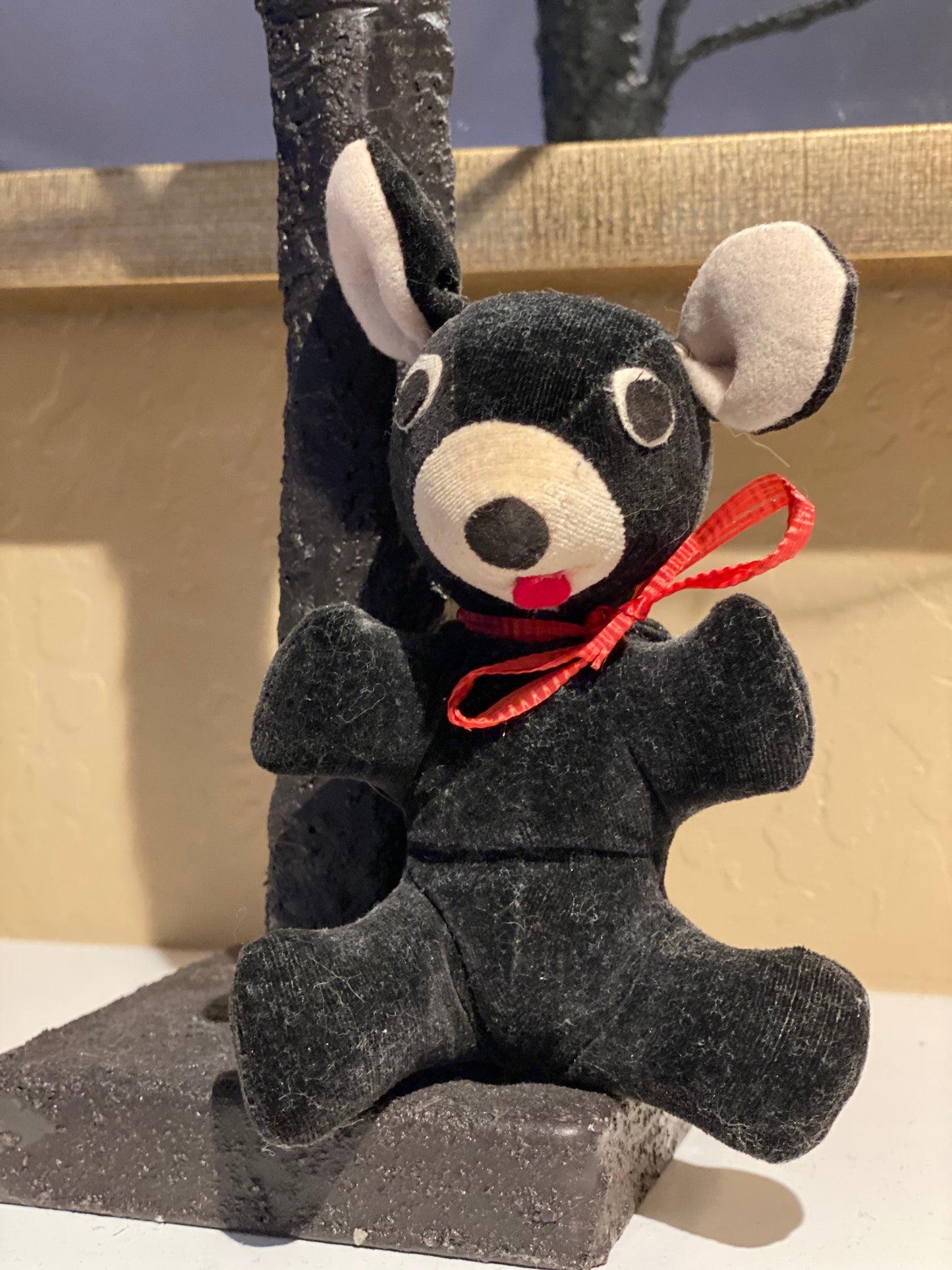 Vintage Sawdust Stuffed Velveteen Bear Stuffed Animal