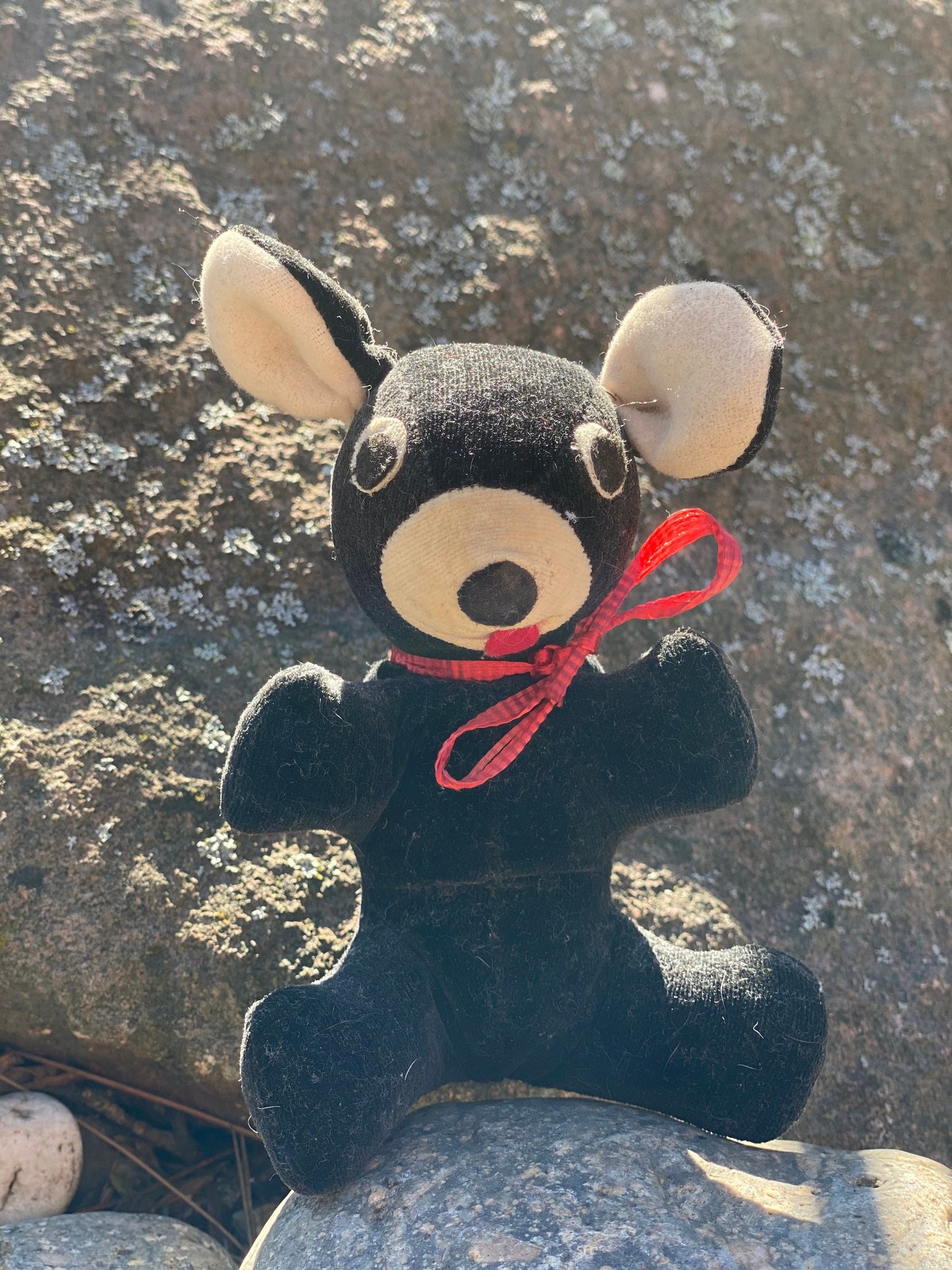 Vintage Sawdust Stuffed Velveteen Bear Stuffed Animal