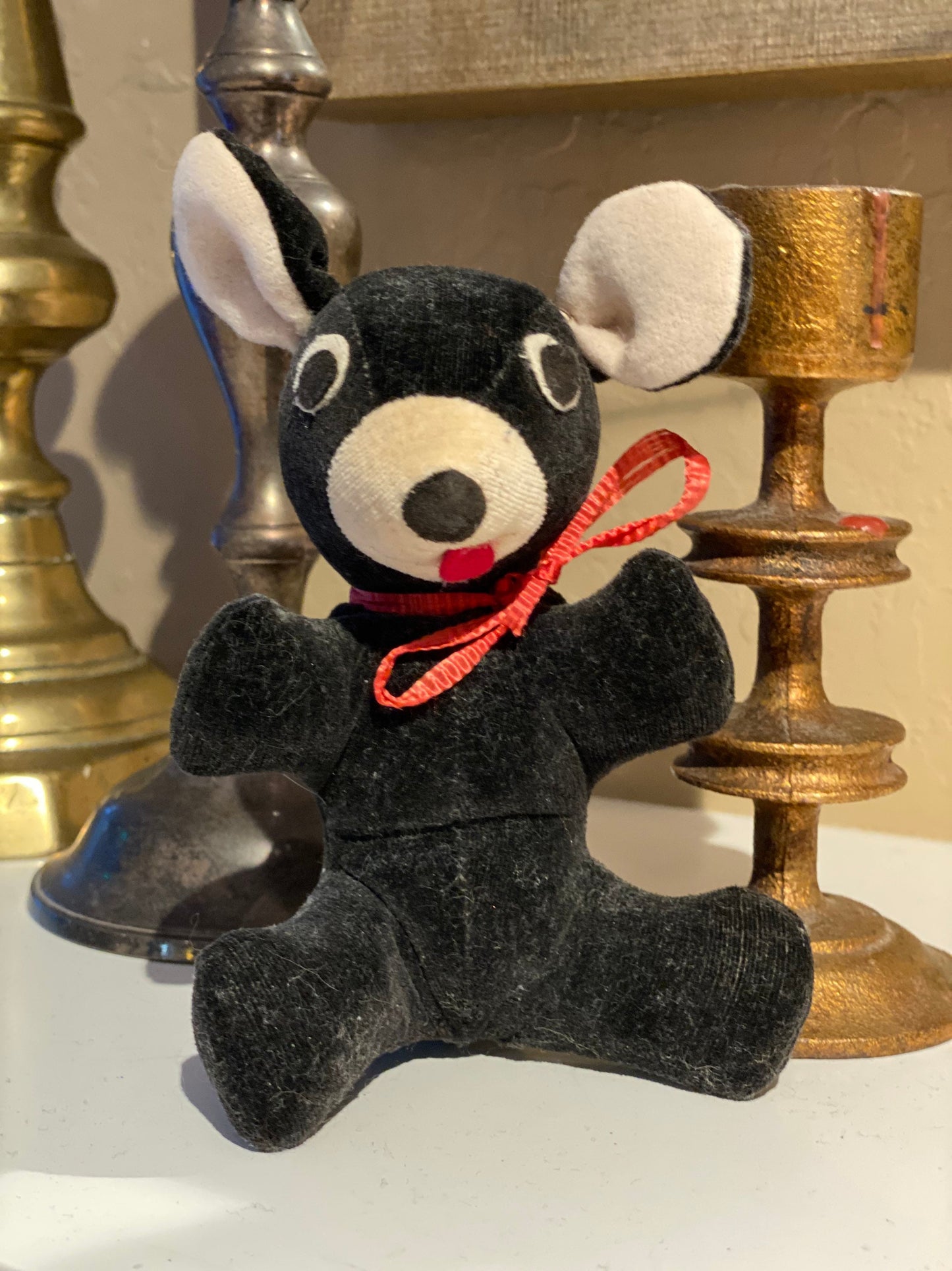 Vintage Sawdust Stuffed Velveteen Bear Stuffed Animal