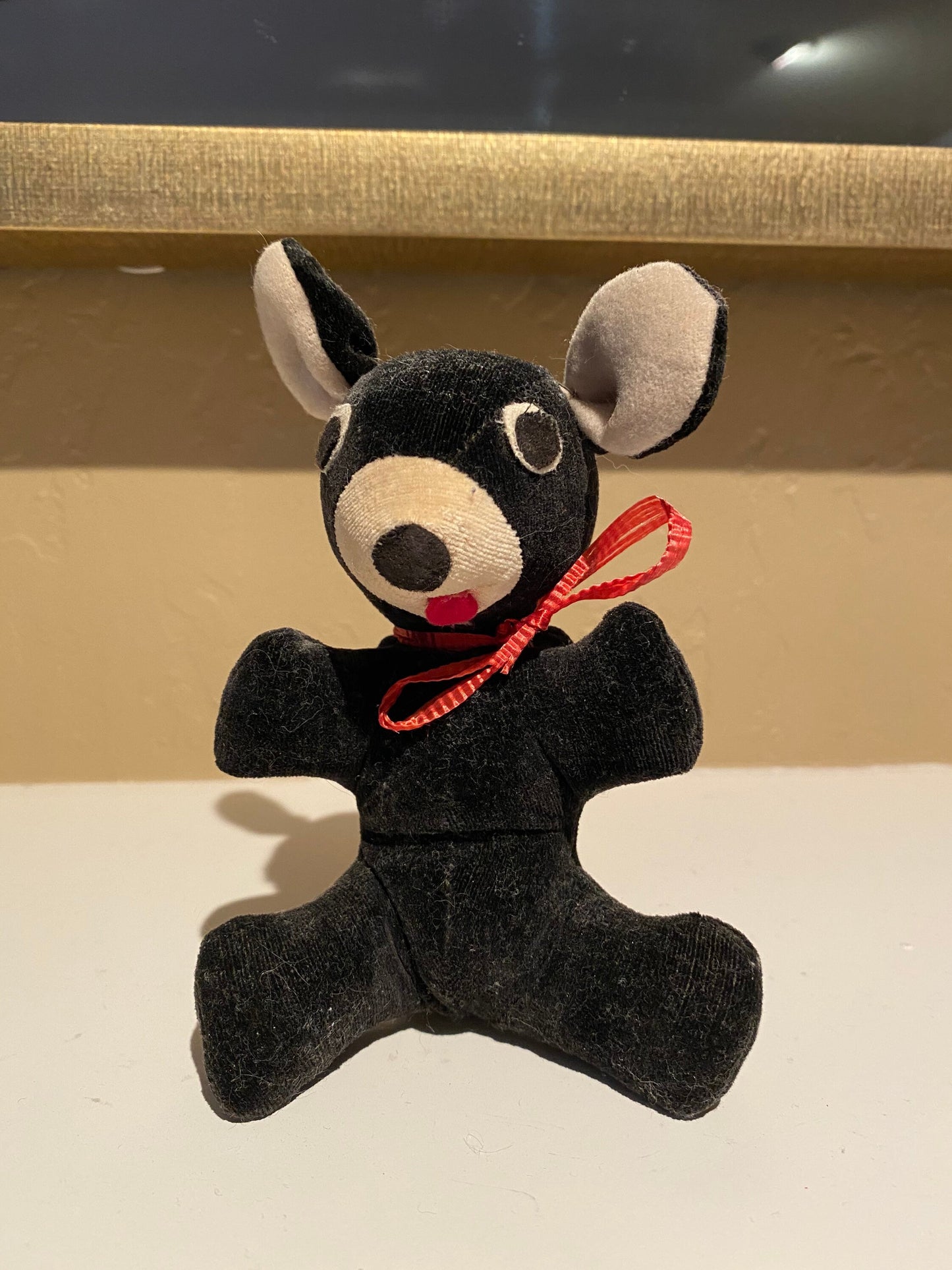 Vintage Sawdust Stuffed Velveteen Bear Stuffed Animal