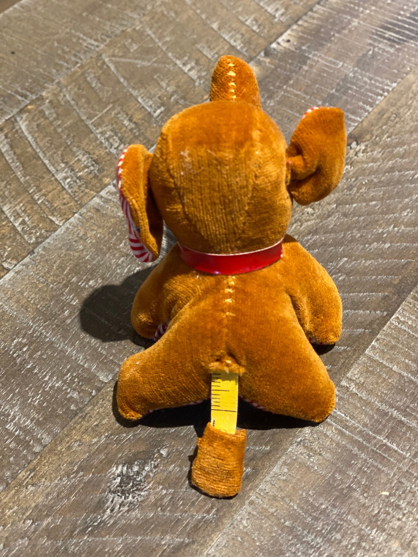 Vintage Sawdust Stuffed Velveteen Elephant Measuring Tape Stuffed Animal