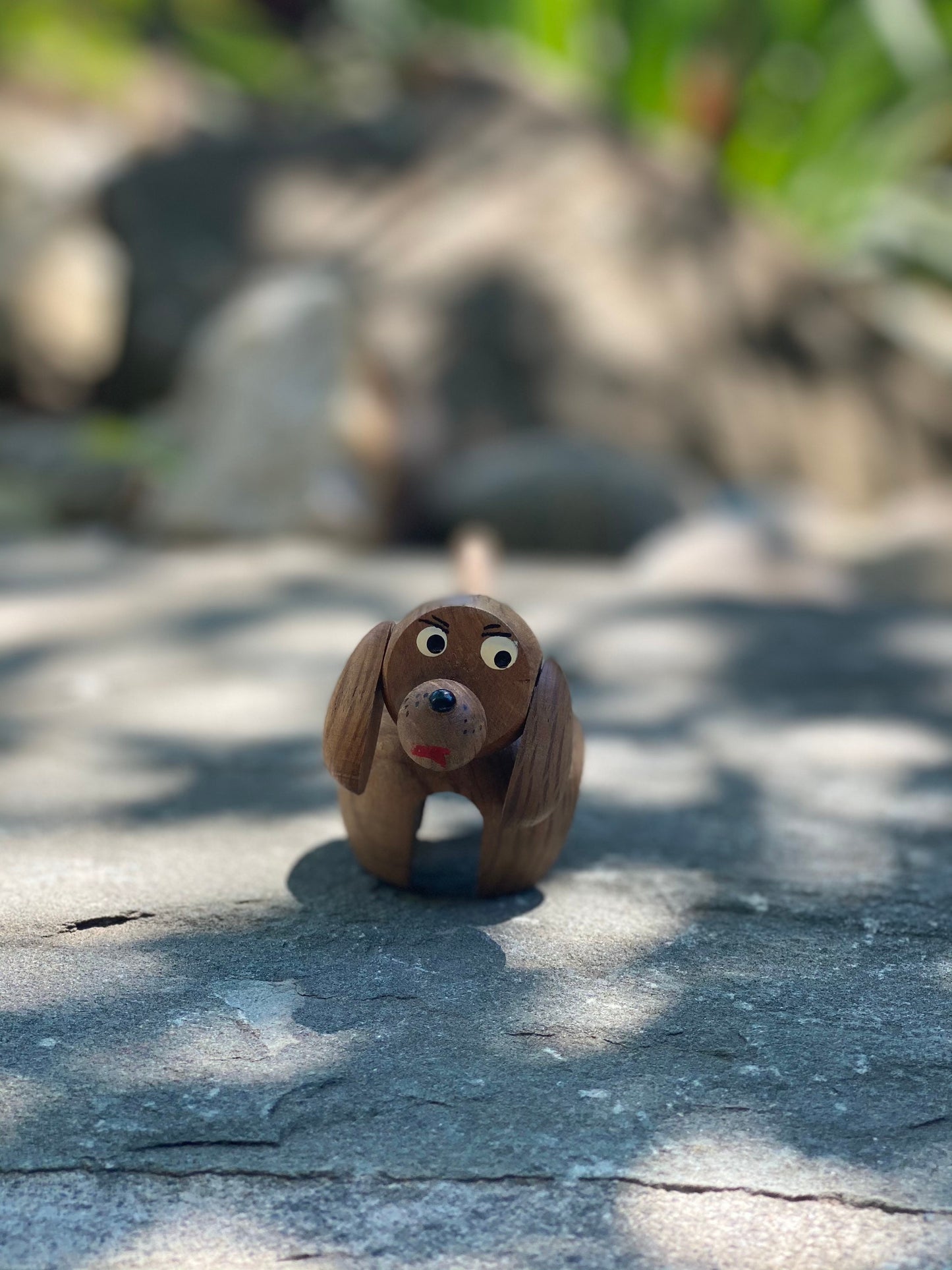 Vintage Wooden Dog Mid Modern Puppy Figurine