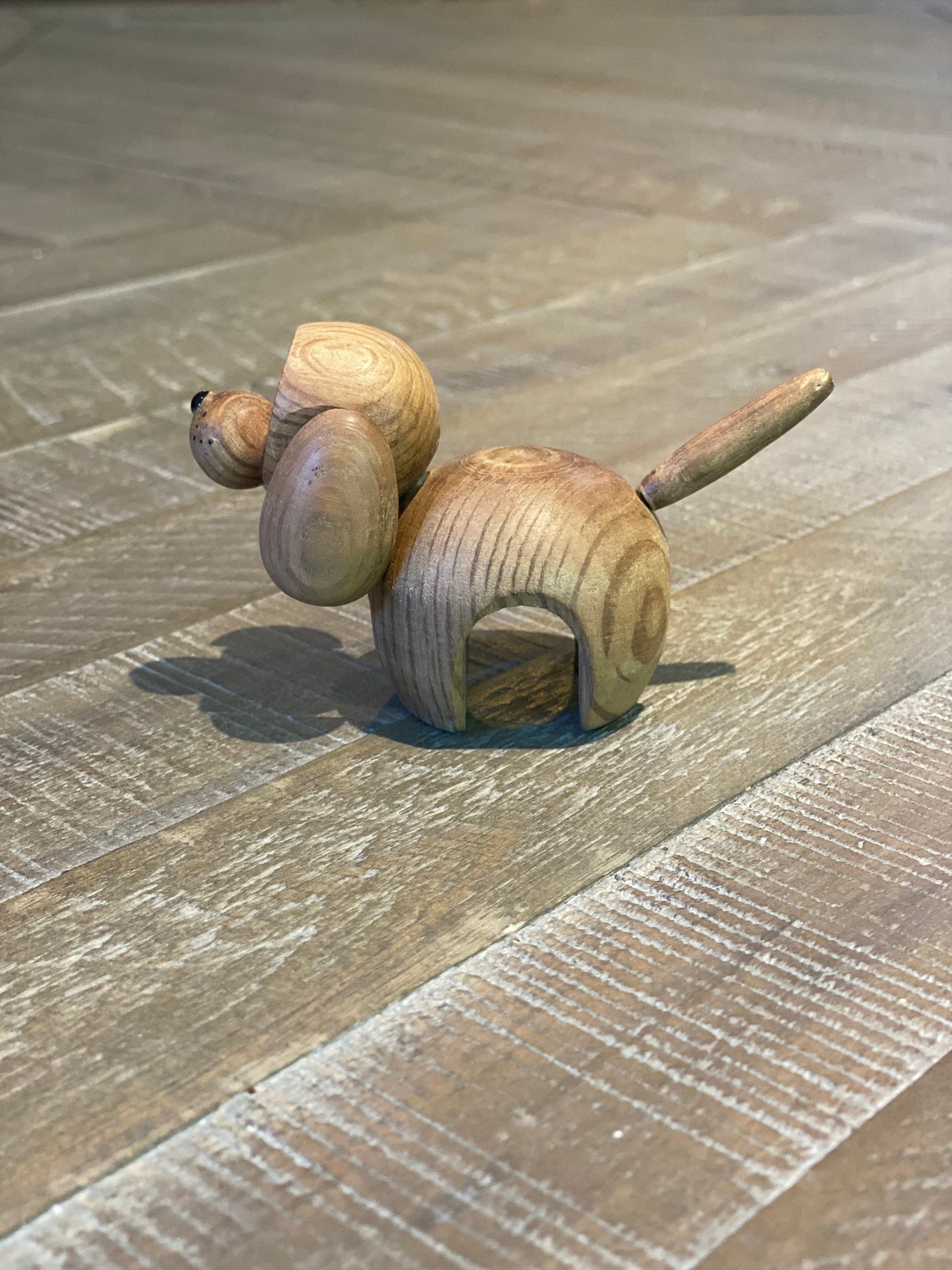 Vintage Wooden Dog Mid Modern Puppy Figurine