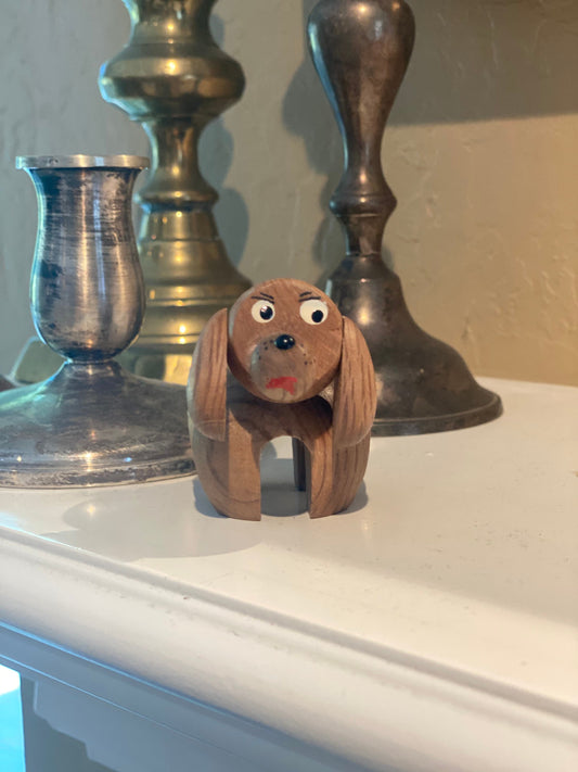Vintage Wooden Dog Mid Modern Puppy Figurine