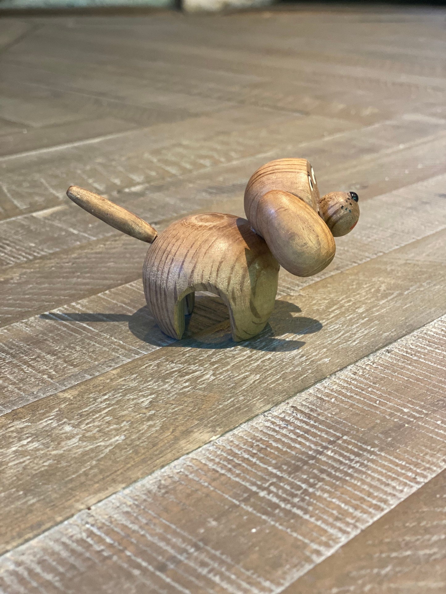 Vintage Wooden Dog Mid Modern Puppy Figurine