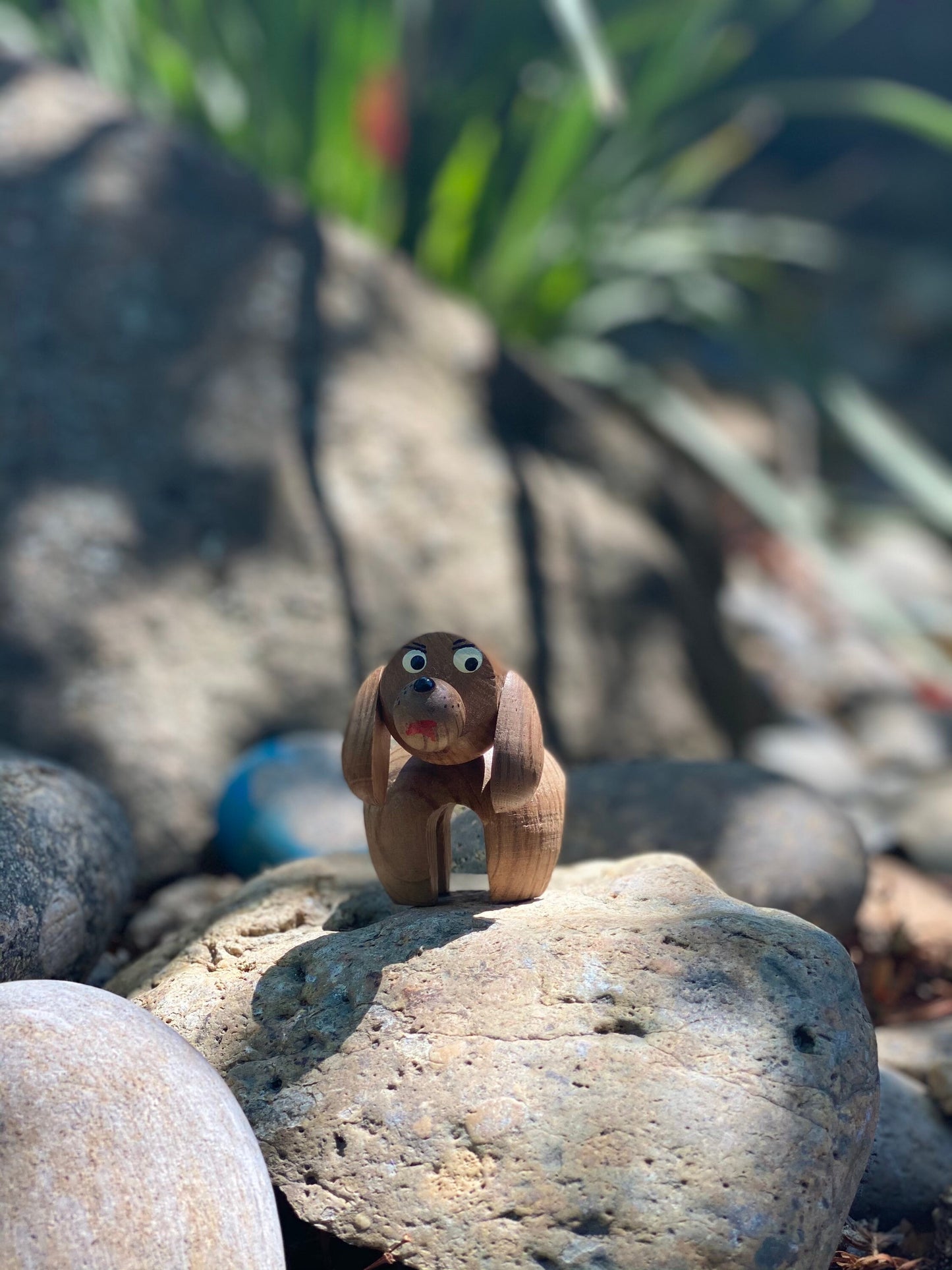 Vintage Wooden Dog Mid Modern Puppy Figurine