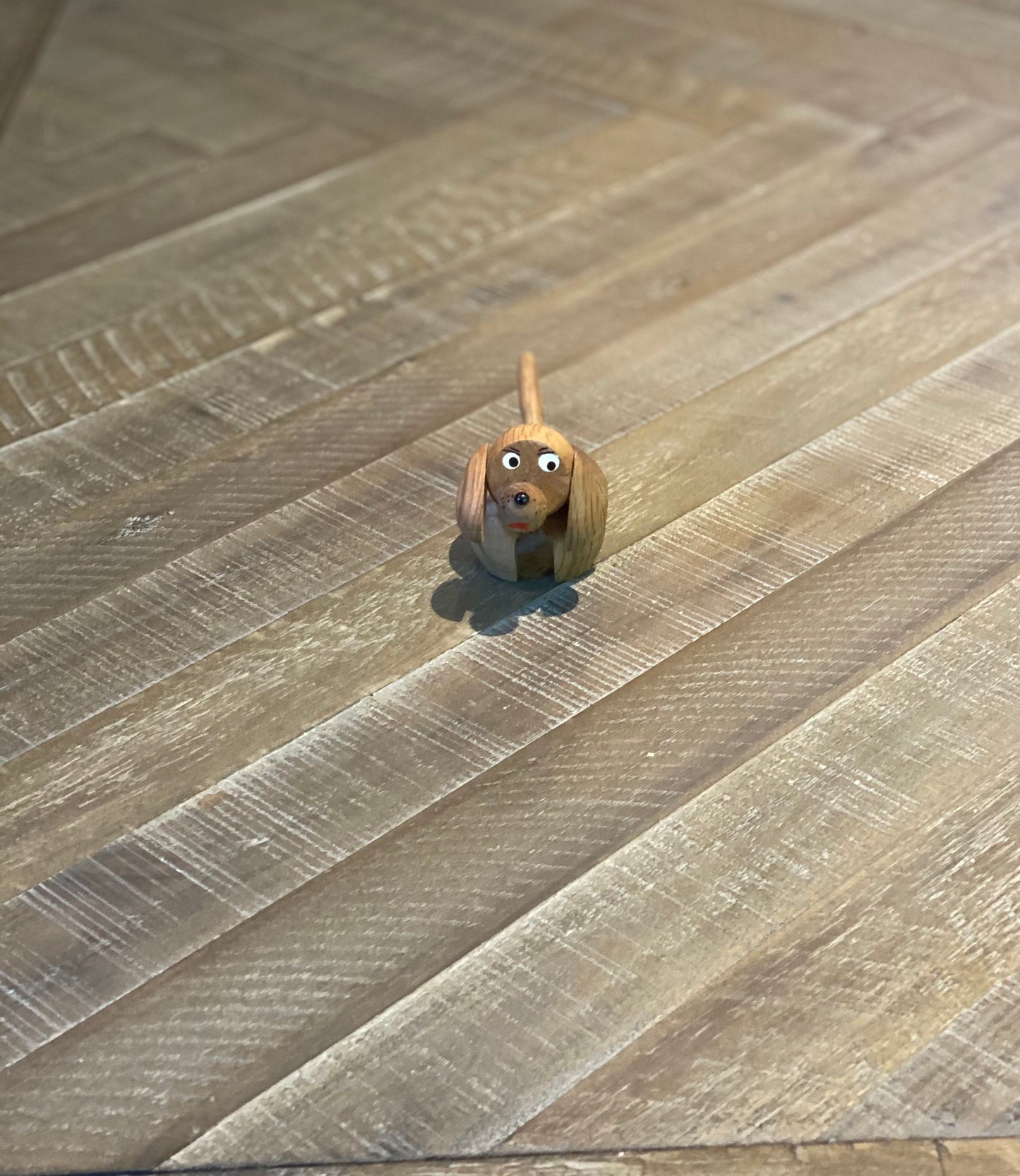 Vintage Wooden Dog Mid Modern Puppy Figurine
