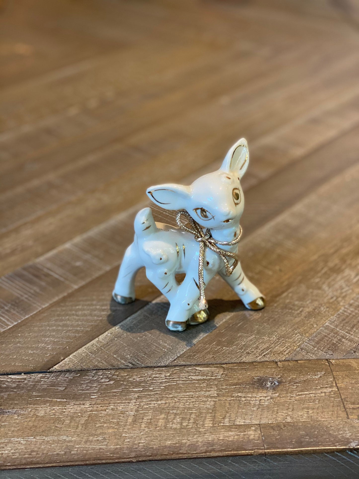 Vintage Mid Modern White Deer Figurine