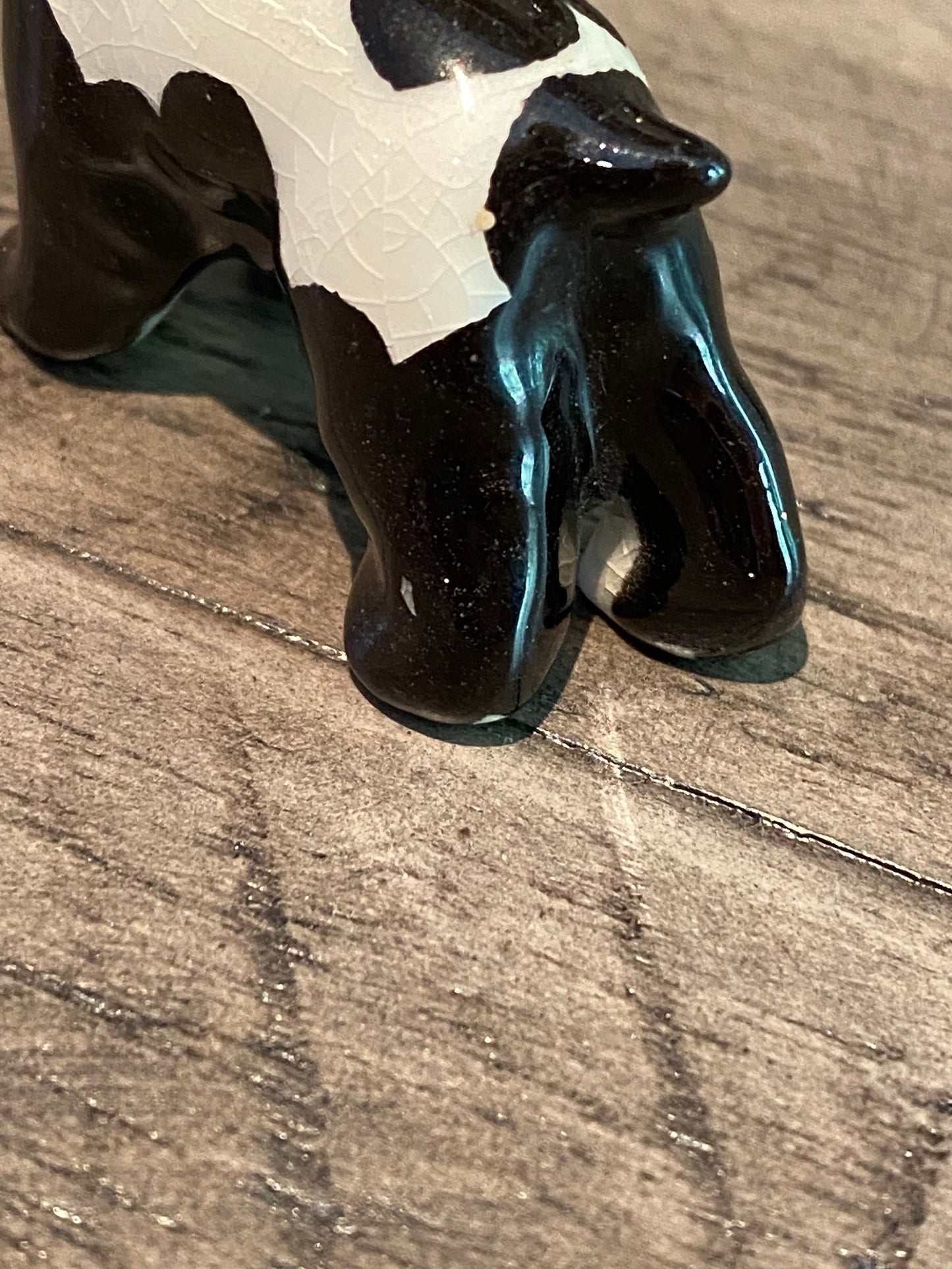 Vintage Hagen Renaker Black and White Spaniel Dog Figurine