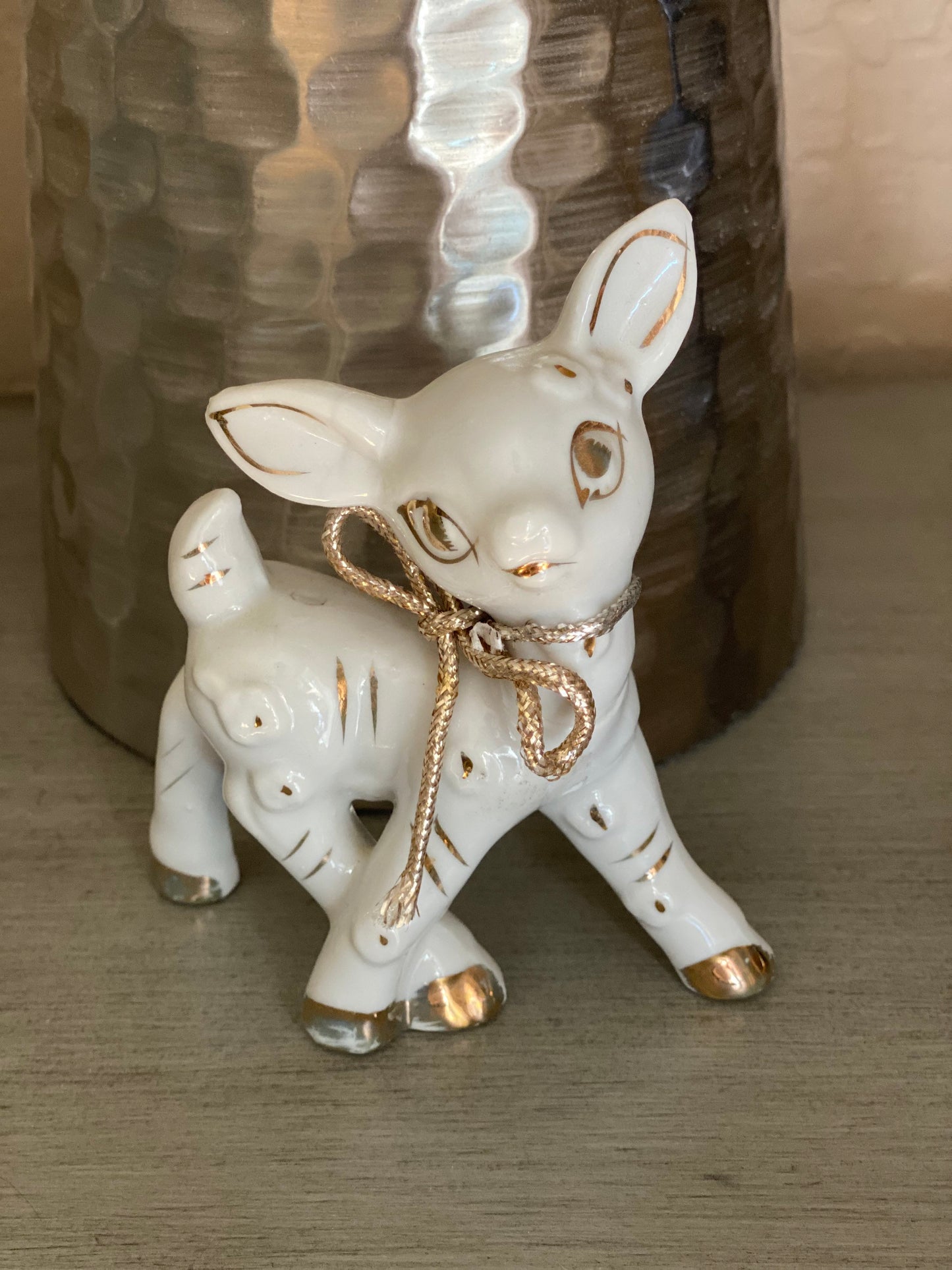 Vintage Mid Modern White Deer Figurine