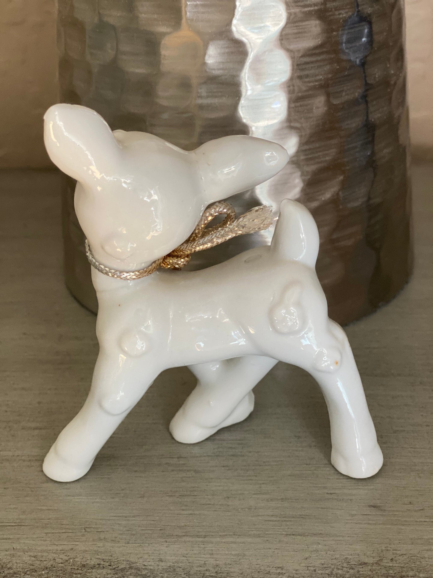 Vintage Mid Modern White Deer Figurine