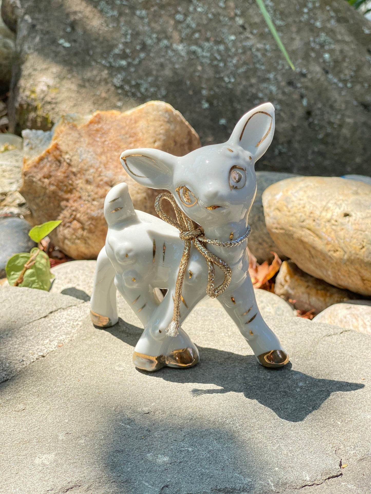 Vintage Mid Modern White Deer Figurine