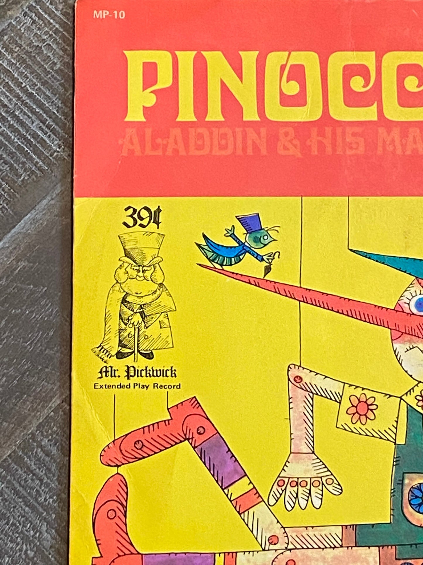 Mr. Pickwick Extended Play Record Double Record Pinocchio and Aladdin