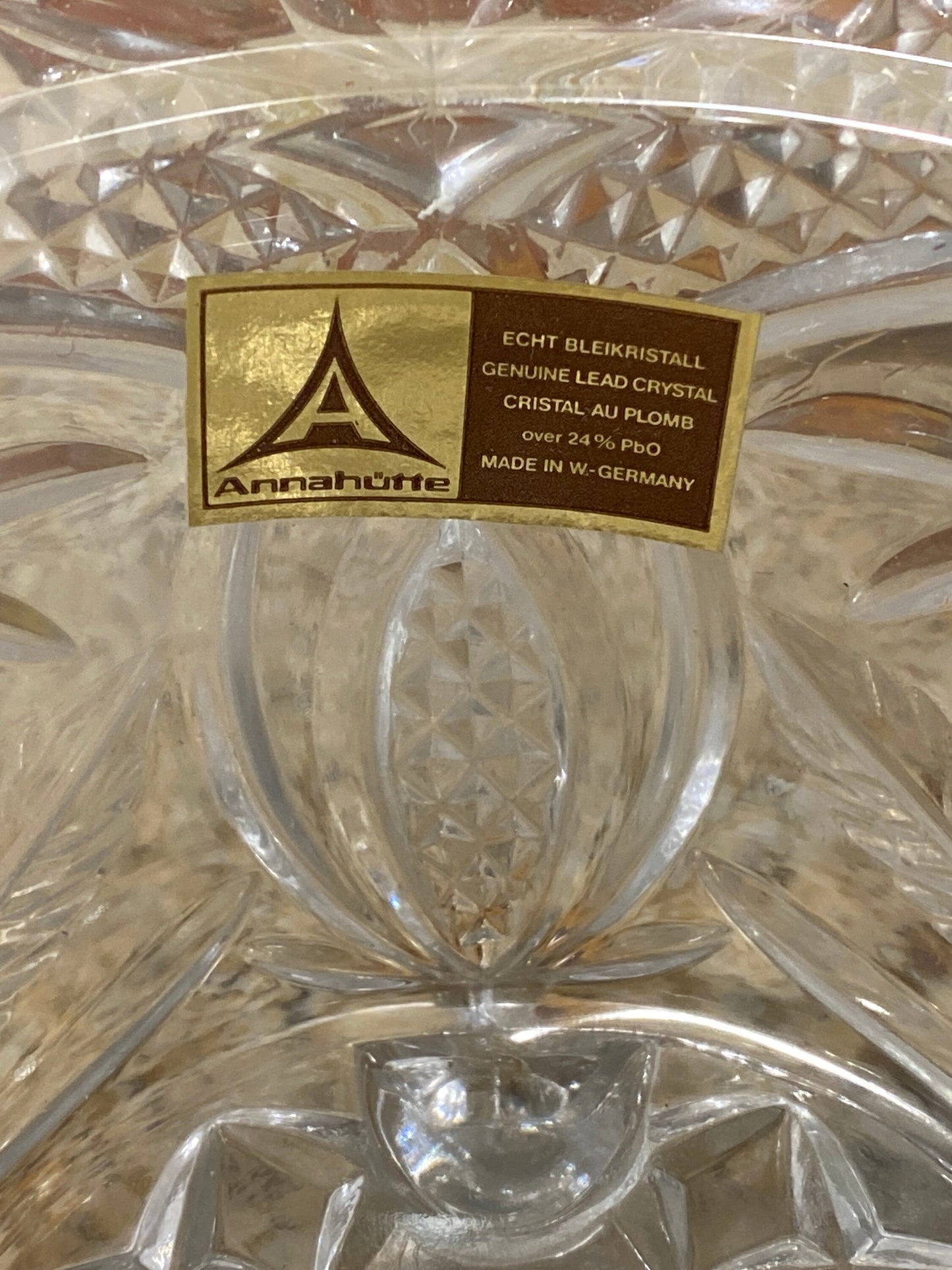 Vintage Crystal Anna Hutte Echtbleikristall 24% Lead Crystal Bowl