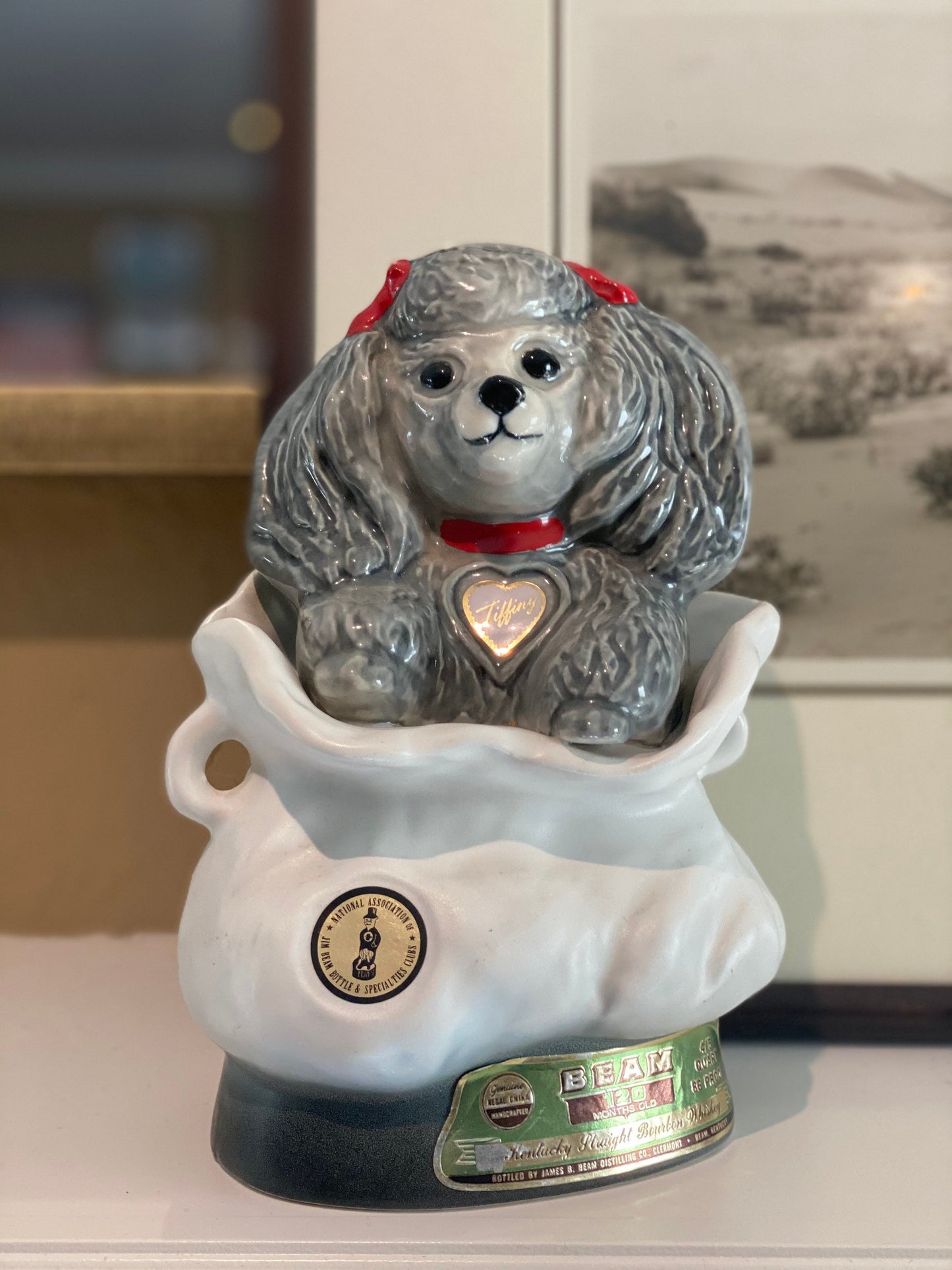 Jim Beam Whiskey Decanter Tiffiny Poodle Dog Decanter
