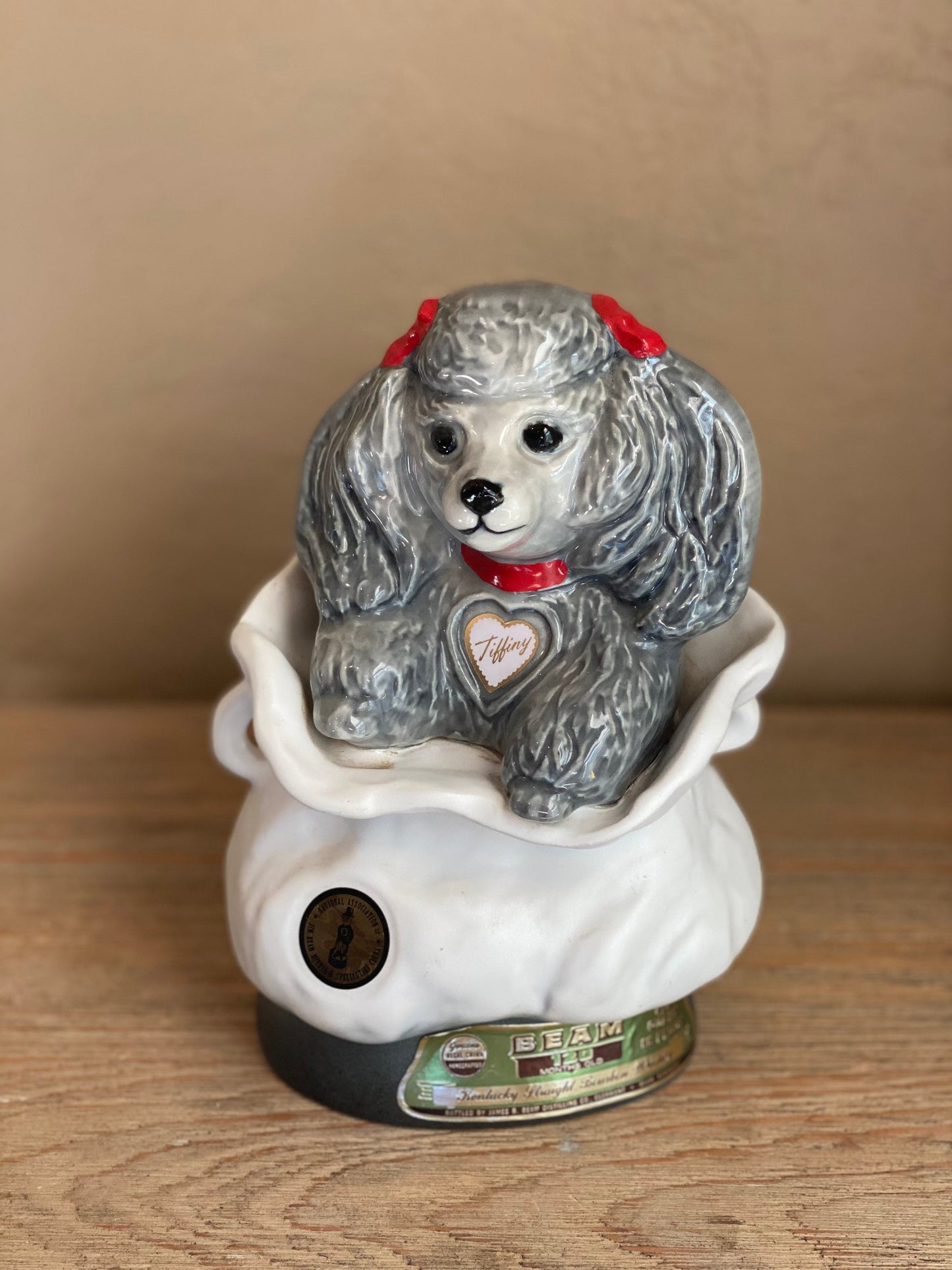 Jim Beam Whiskey Decanter Tiffiny Poodle Dog Decanter
