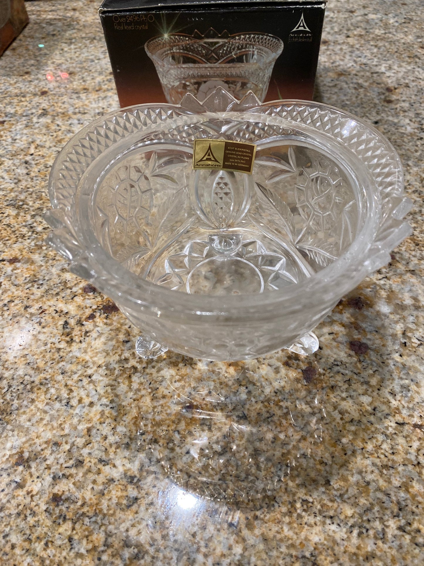 Vintage Crystal Anna Hutte Echtbleikristall 24% Lead Crystal Bowl