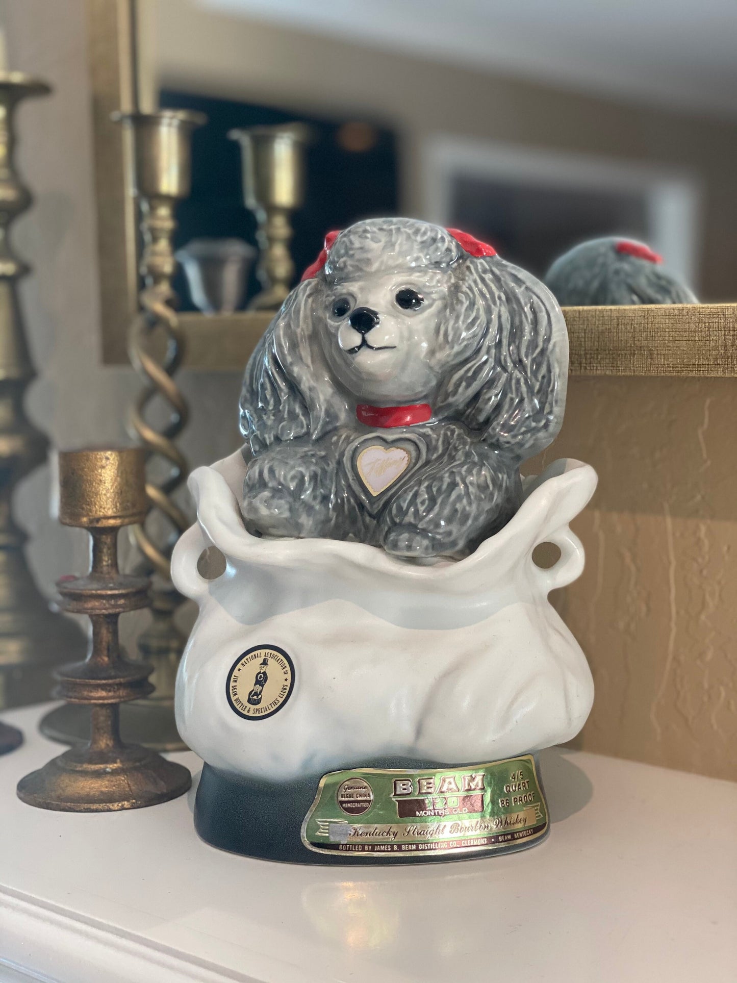 Jim Beam Whiskey Decanter Tiffiny Poodle Dog Decanter