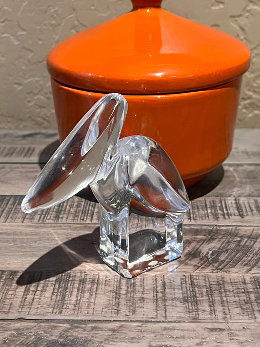 Orrefors Crystal Pelican Signed Numbered Crystal Bird Figurine Toucan Paperweight