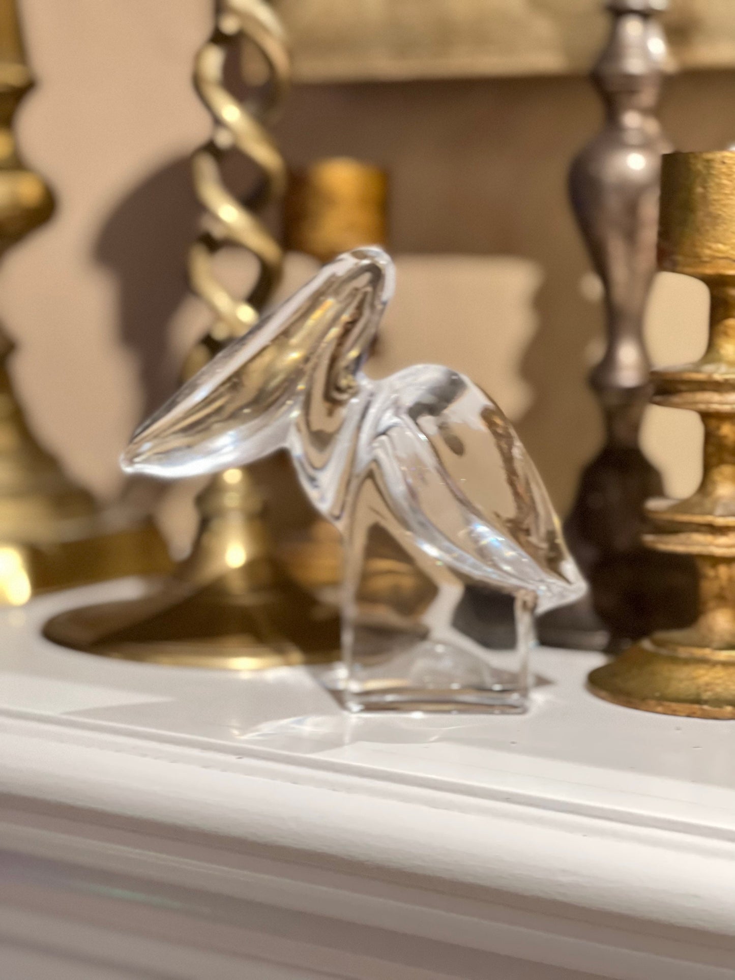 Orrefors Crystal Pelican Signed Numbered Crystal Bird Figurine Toucan Paperweight