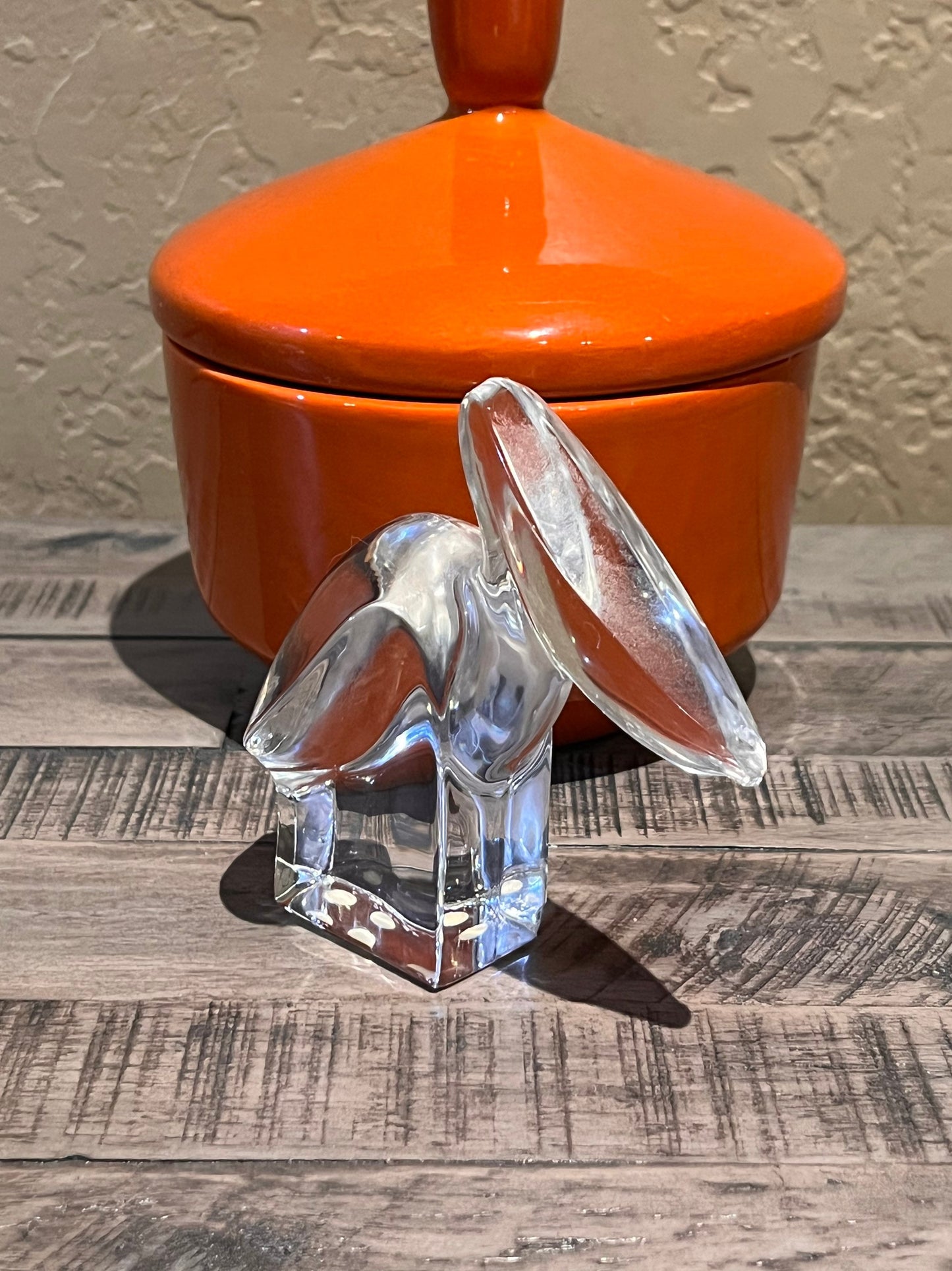 Orrefors Crystal Pelican Signed Numbered Crystal Bird Figurine Toucan Paperweight
