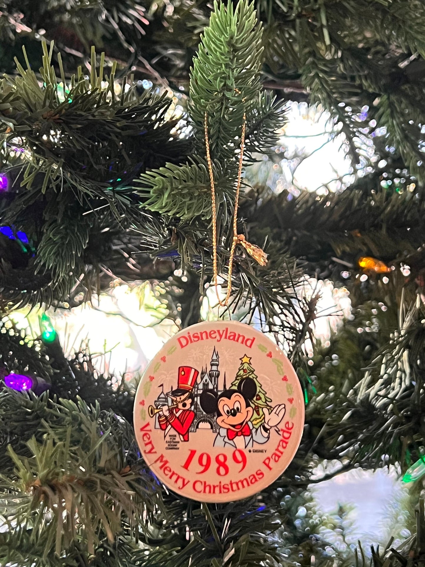 Vintage Walt Disney Disneyland 1989 Very Merry Christmas Parade Ornament Mickey Mouse Ornament Limited Edition