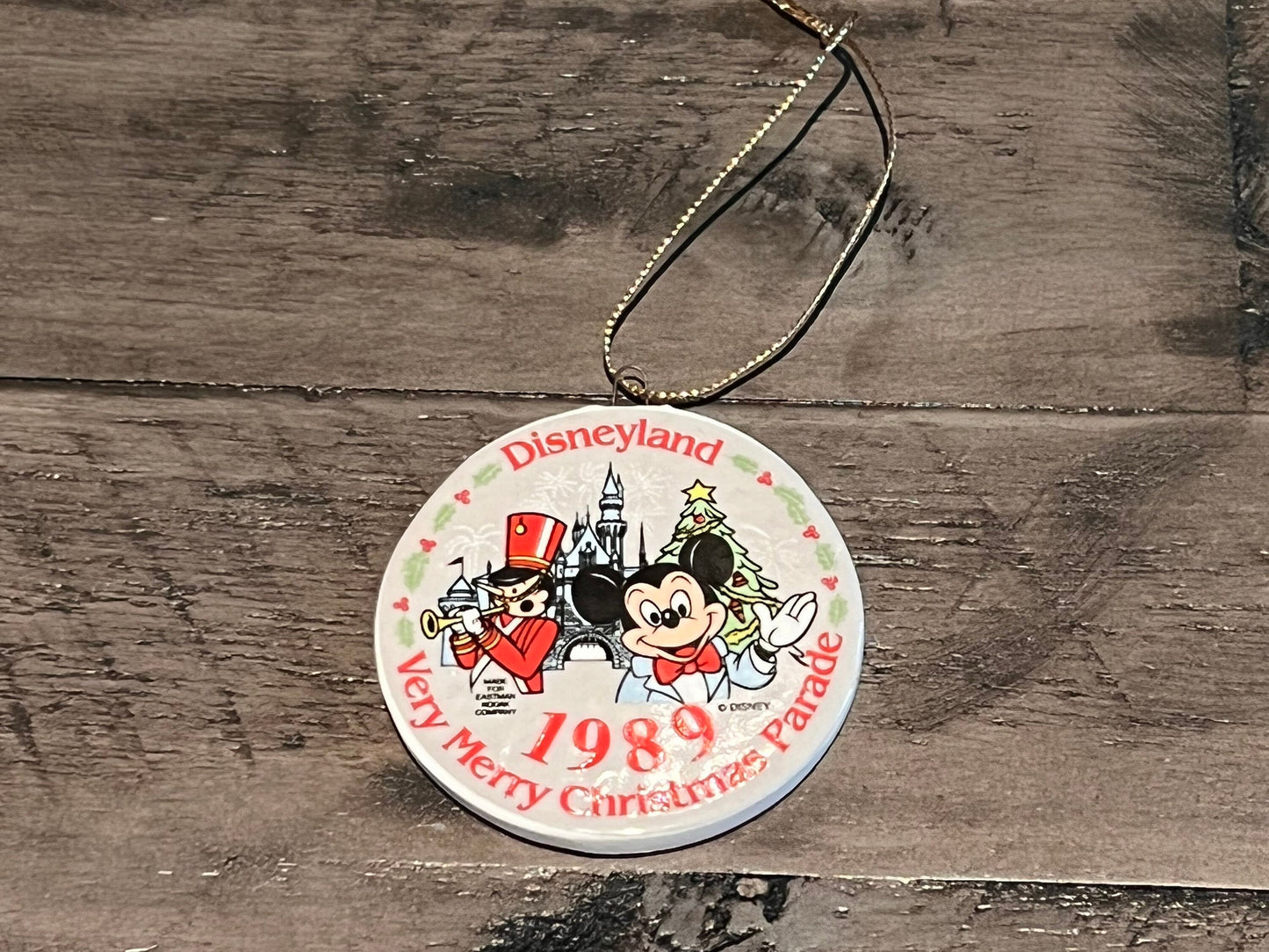 Vintage Walt Disney Disneyland 1989 Very Merry Christmas Parade Ornament Mickey Mouse Ornament Limited Edition