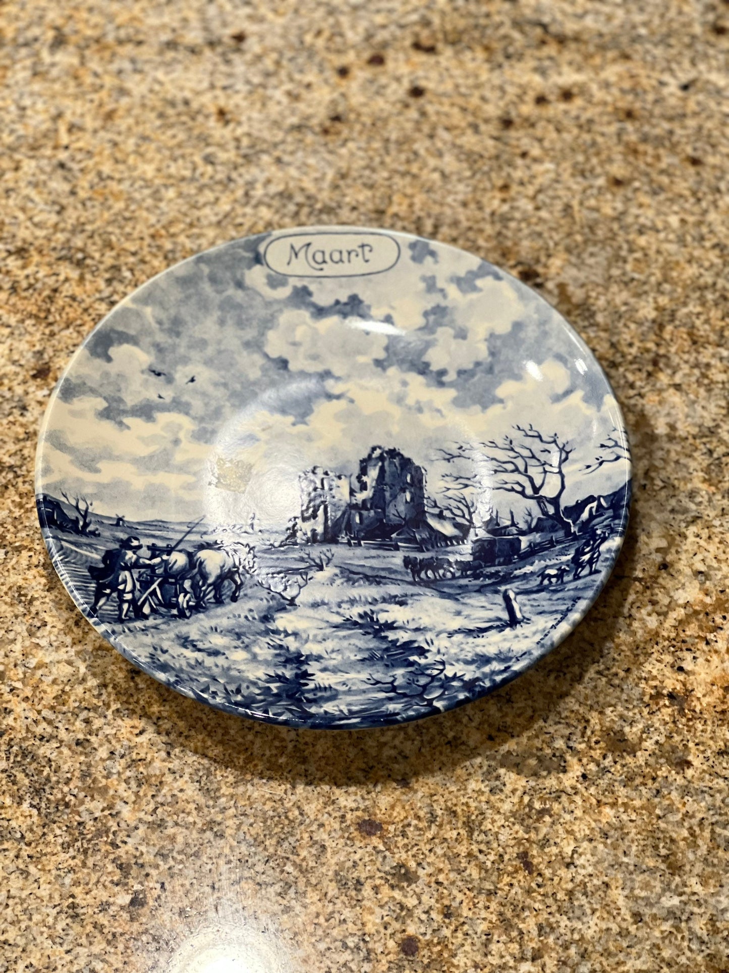 Delft Maart Blue and White Plate Delft Calendar March Wall Plate