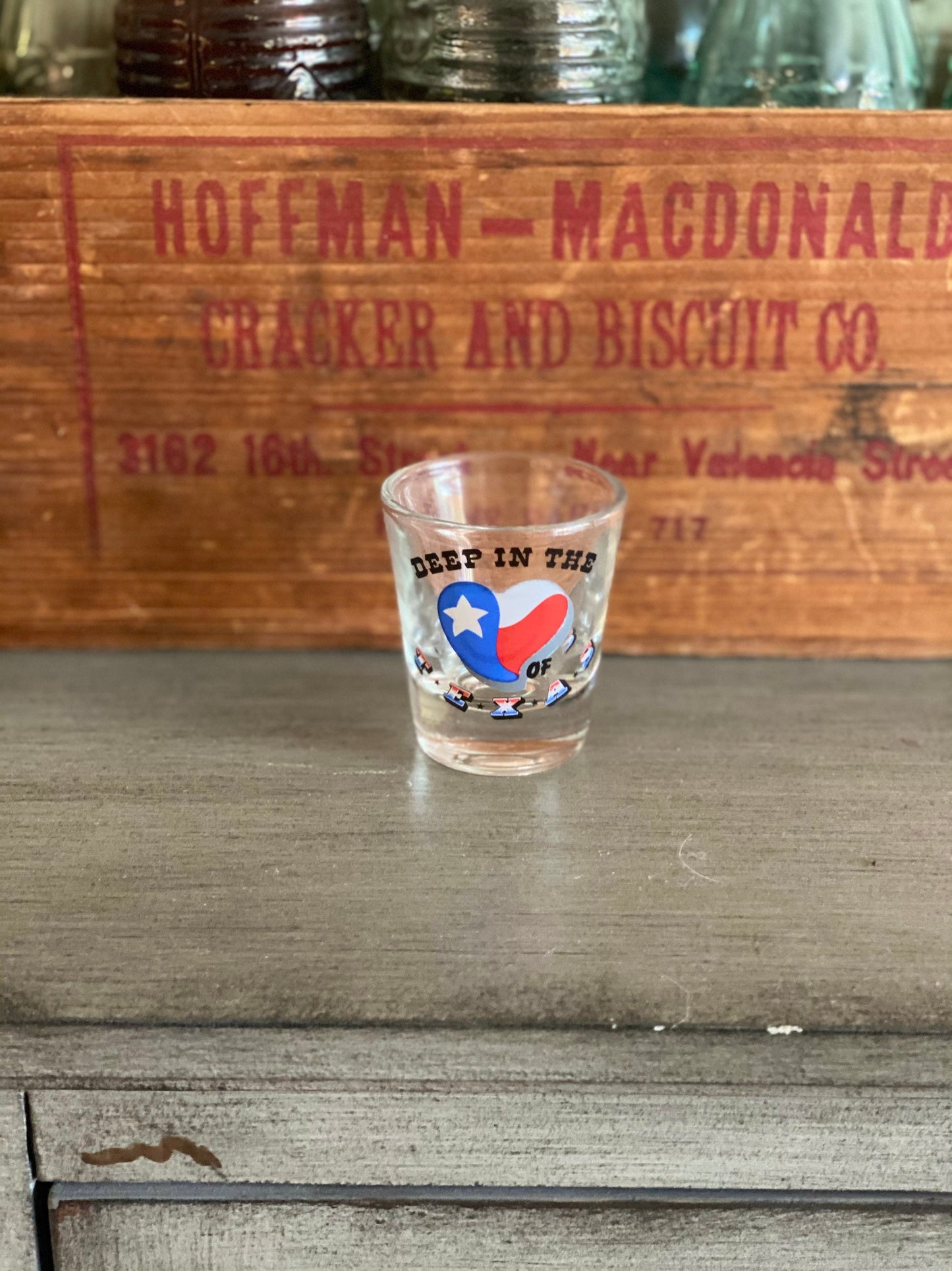 Vintage Deep In The Heart Of Texas Souvenir Shot glass