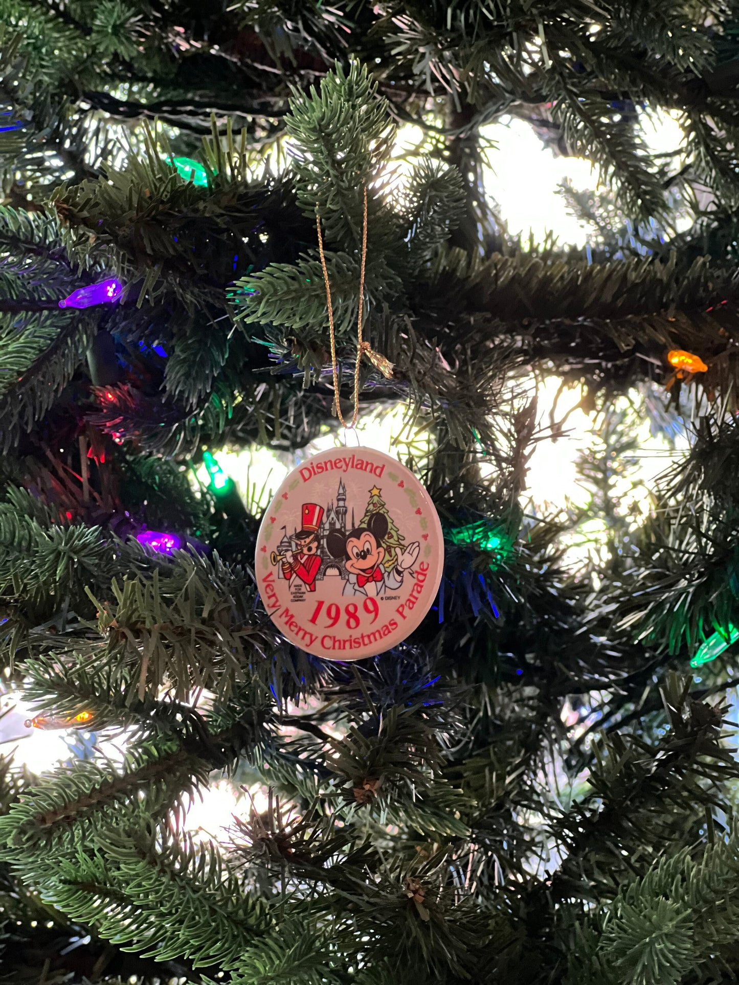 Vintage Walt Disney Disneyland 1989 Very Merry Christmas Parade Ornament Mickey Mouse Ornament Limited Edition