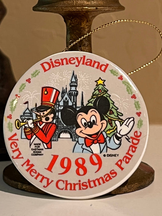 Vintage Walt Disney Disneyland 1989 Very Merry Christmas Parade Ornament Mickey Mouse Ornament Limited Edition