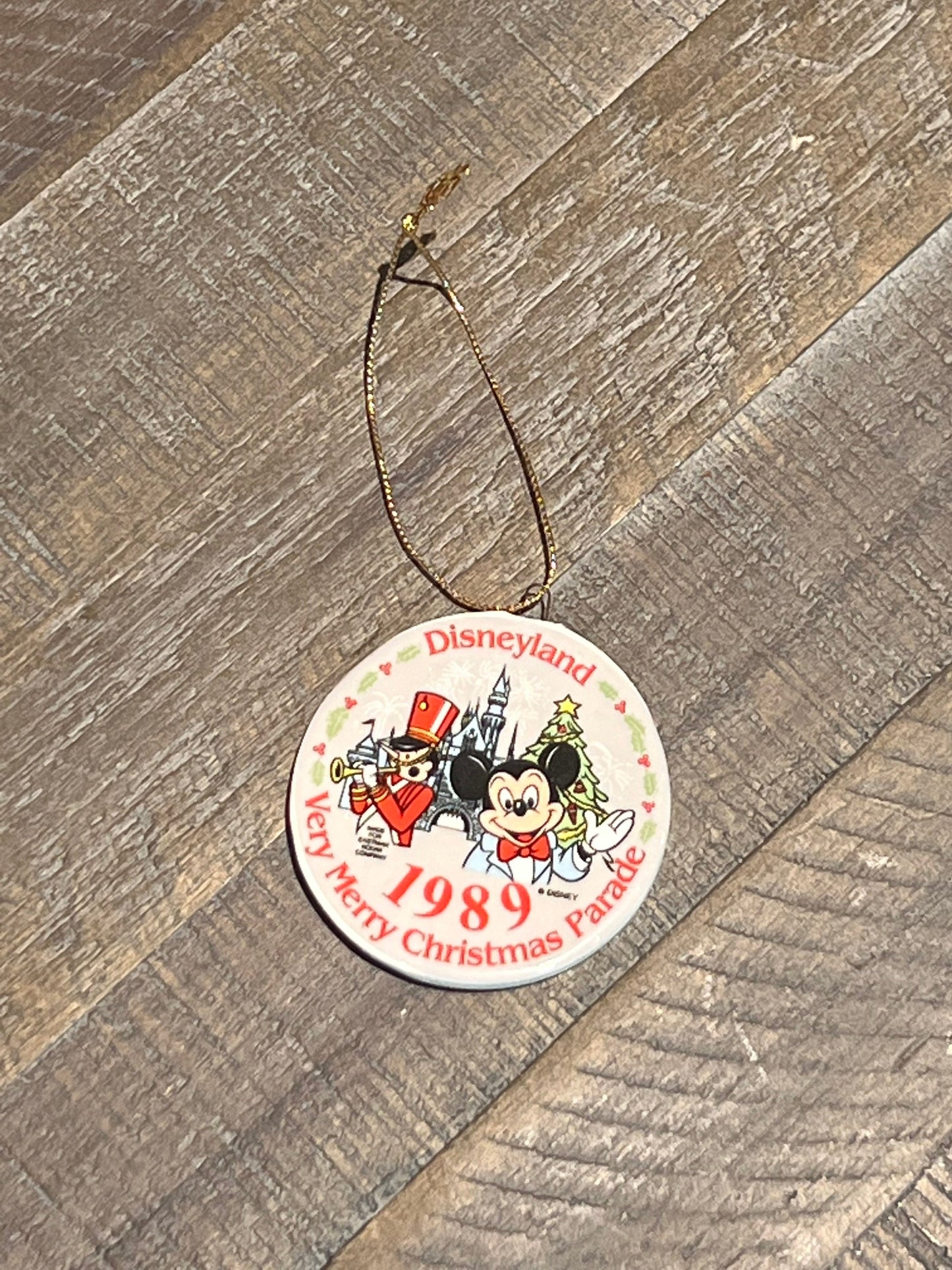 Vintage Walt Disney Disneyland 1989 Very Merry Christmas Parade Ornament Mickey Mouse Ornament Limited Edition