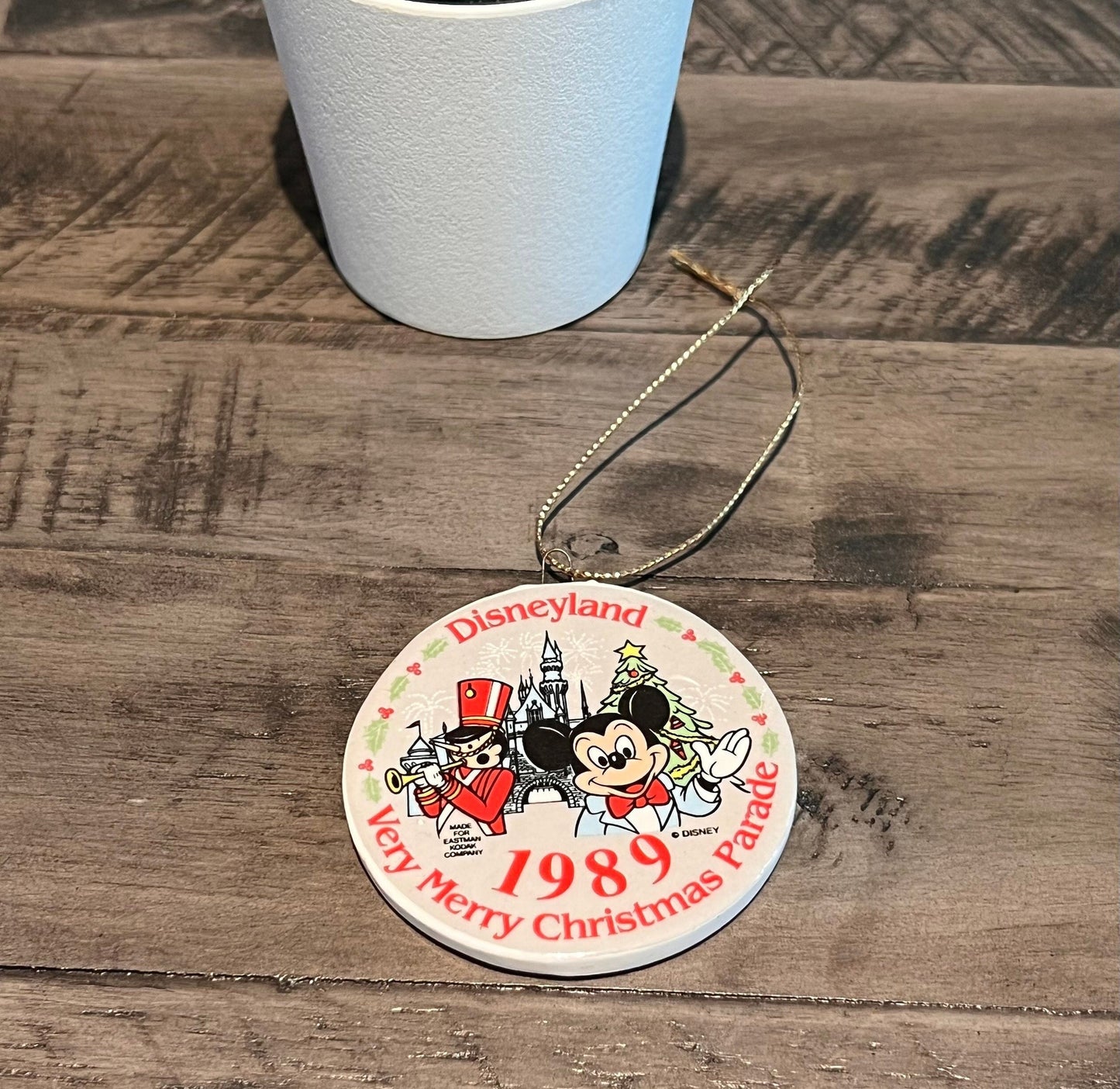 Vintage Walt Disney Disneyland 1989 Very Merry Christmas Parade Ornament Mickey Mouse Ornament Limited Edition