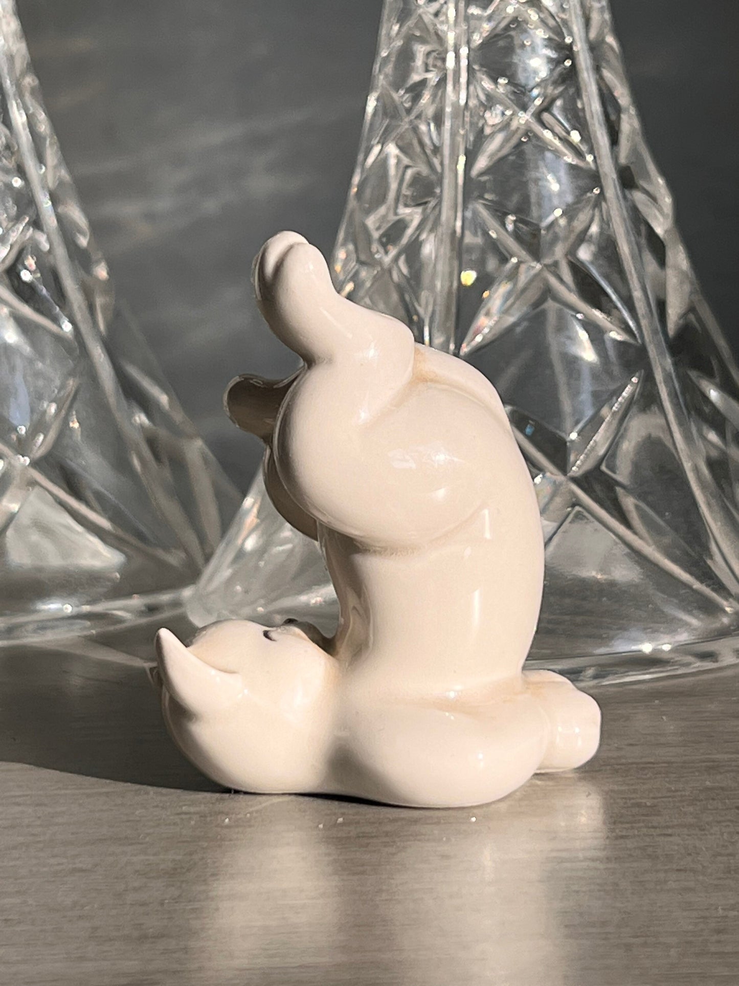 Fitz and Floyd White Cat Figurine Playful Kitty Yoga Cat Gift