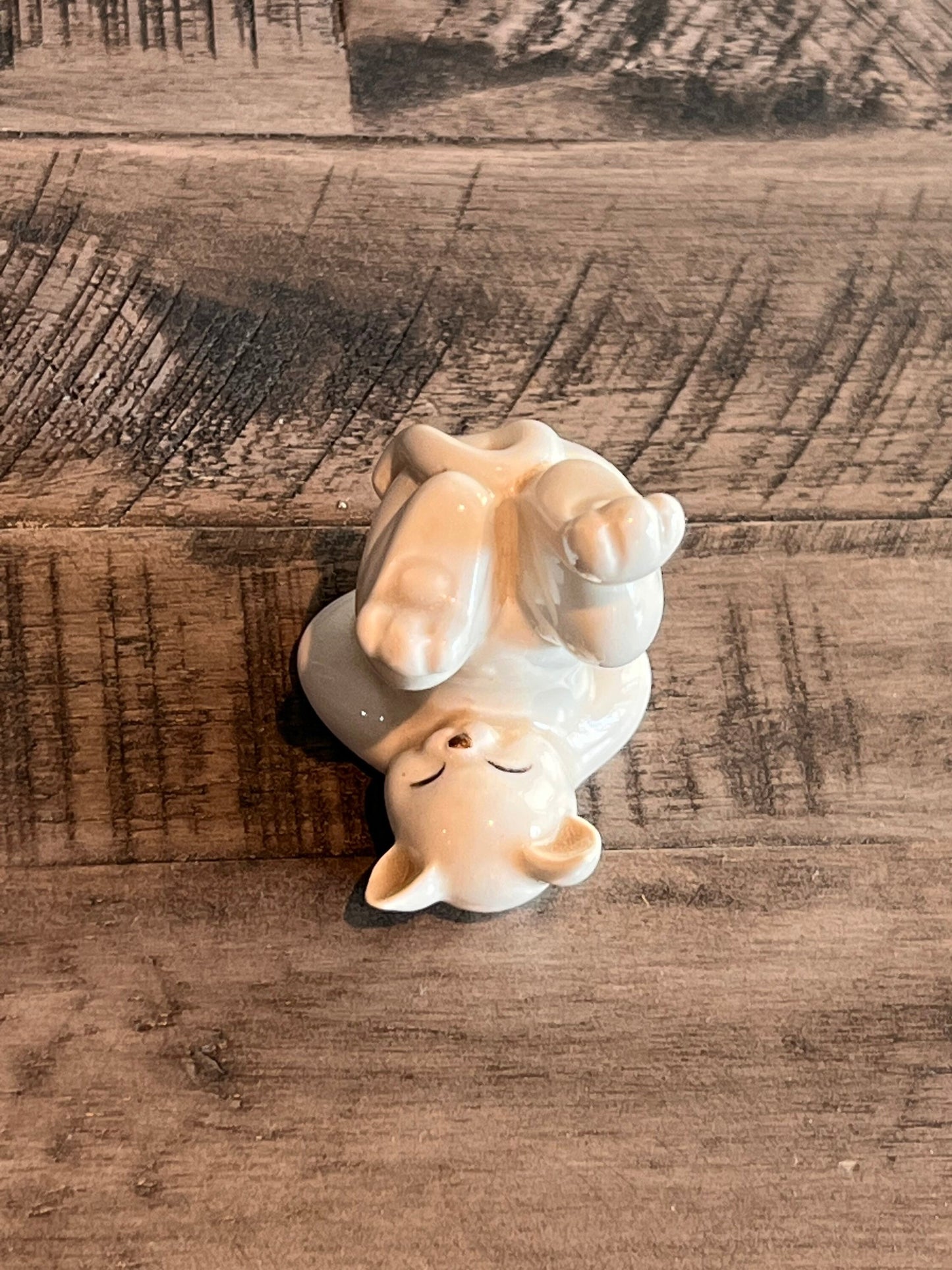 Fitz and Floyd White Cat Figurine Playful Kitty Yoga Cat Gift