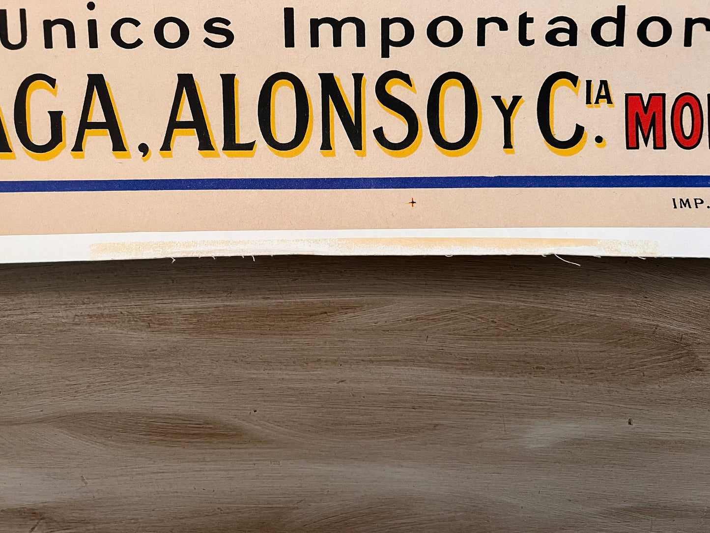1920 Cognac Quevedo Cat Spanish Linen Backed Poster