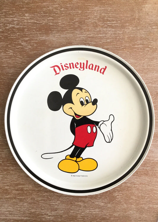 Vintage Disneyland Mickey Mouse Round Metal Tray