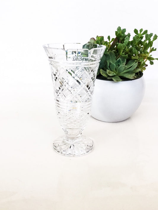 Waterford Crystal Georgian Strawberry Pattern Vase Small Crystal Vase