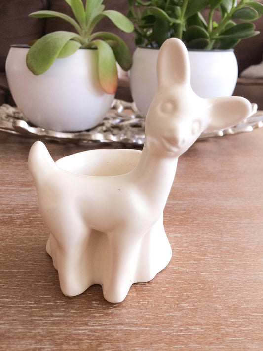 Mid Modern White Deer Planter