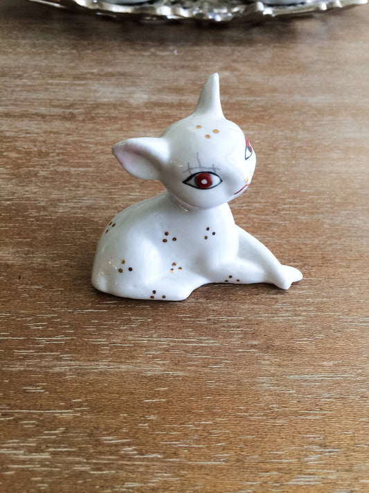 Vintage Mid Century White Cat Figurine