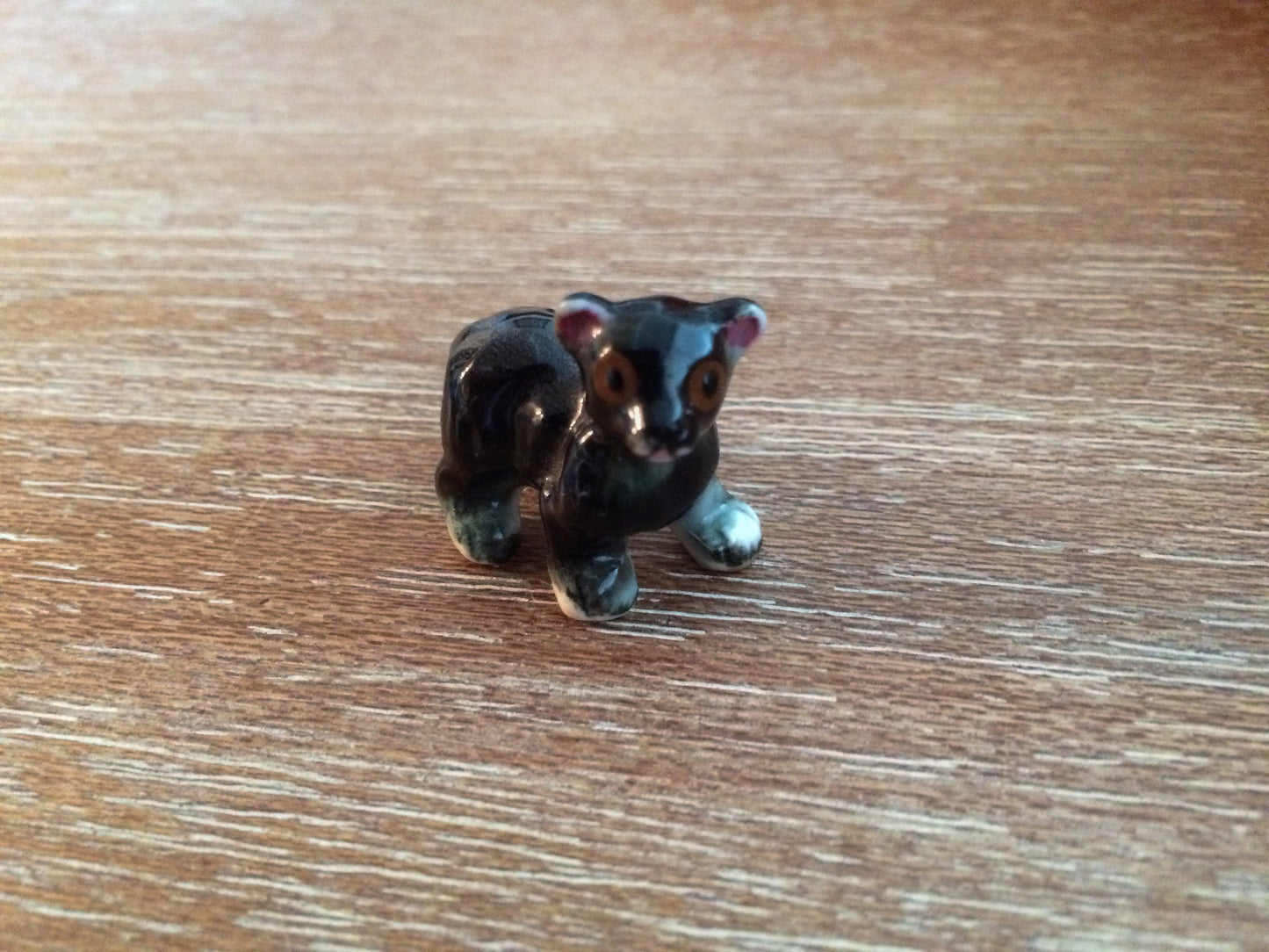 Vintage Black Bear Figurine Ceramic Bear