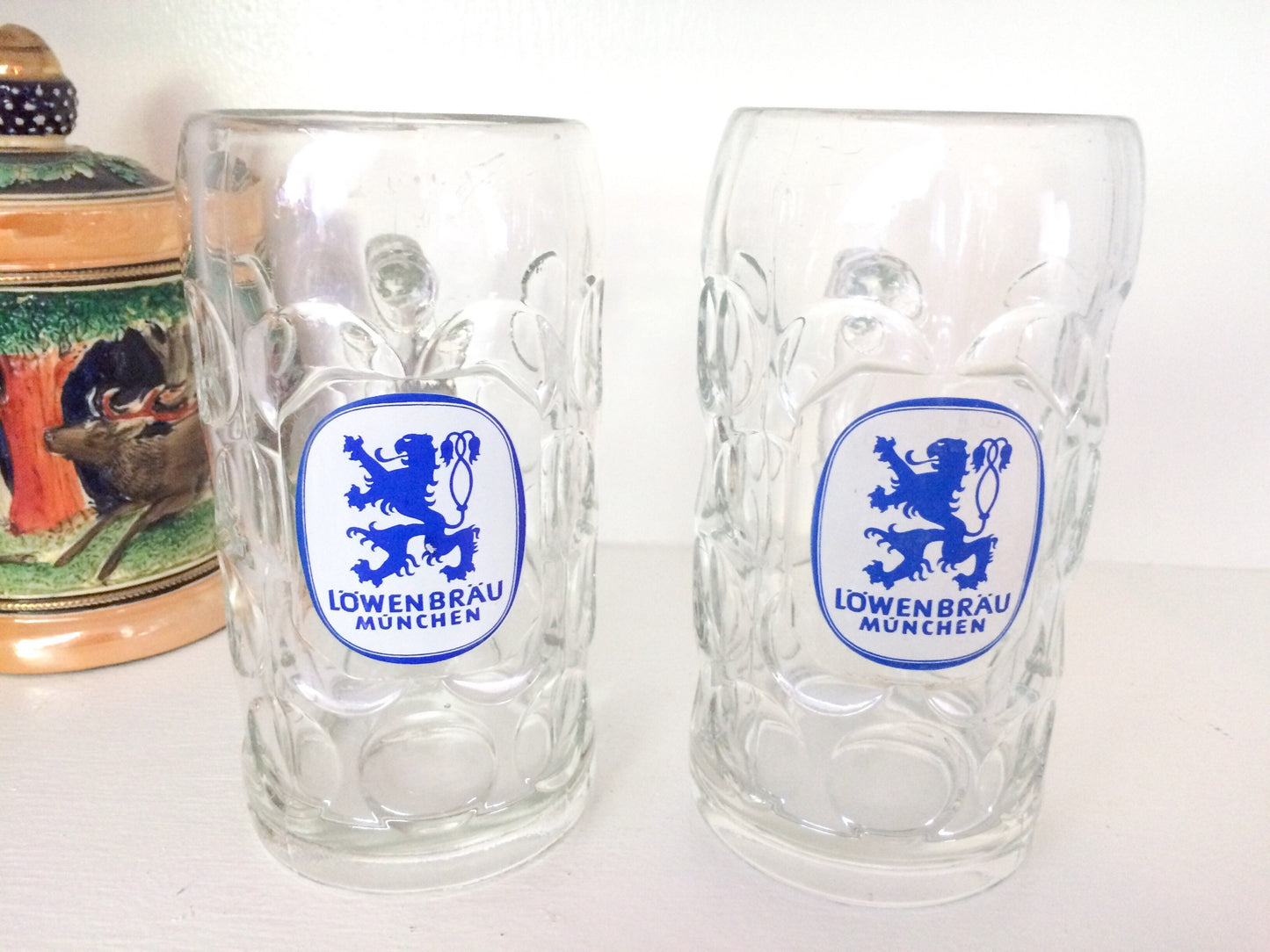 Lowenbrau Munchen 1 Liter Beer Glasses Steins Mugs