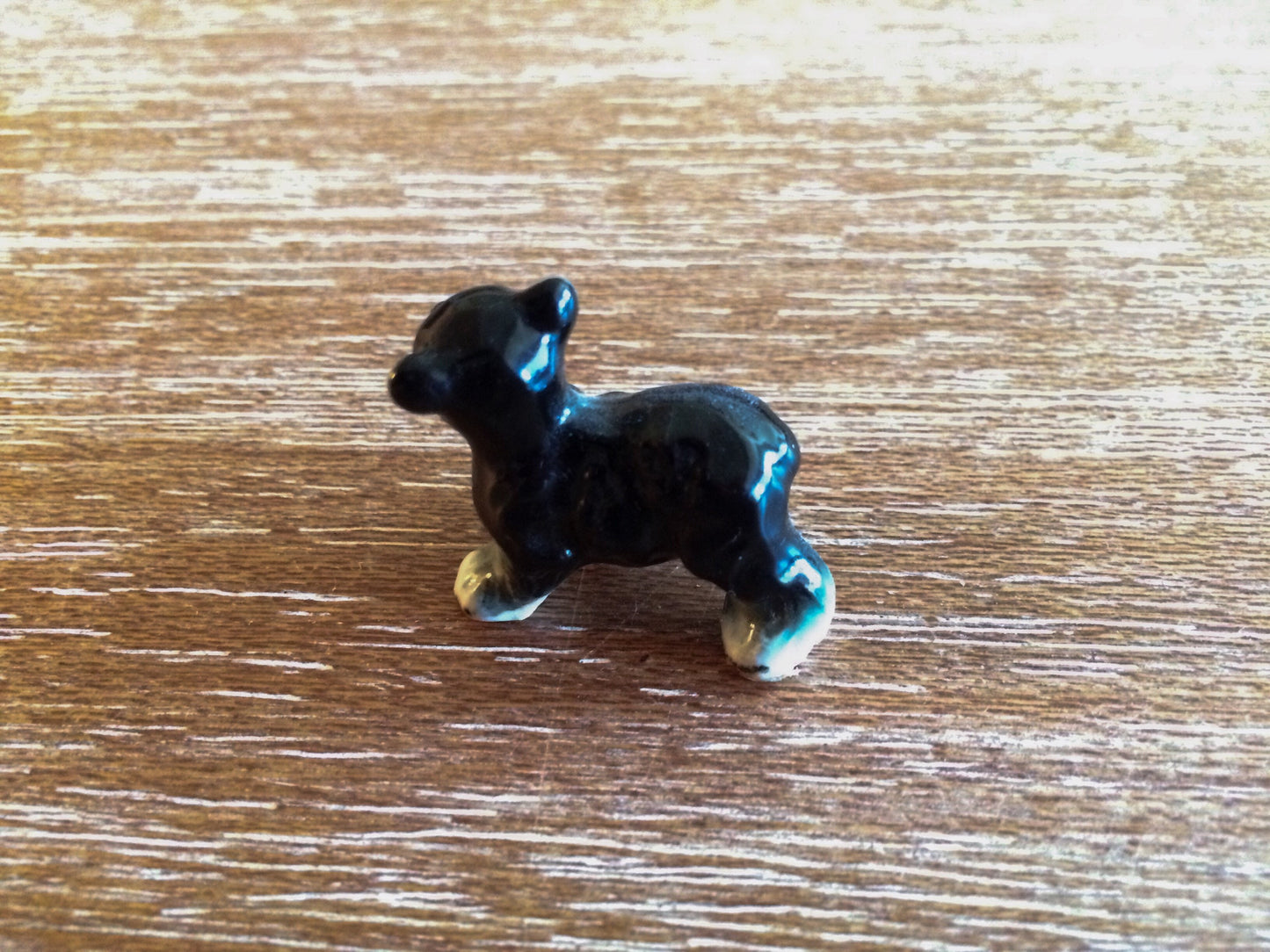 Vintage Black Bear Figurine Ceramic Bear