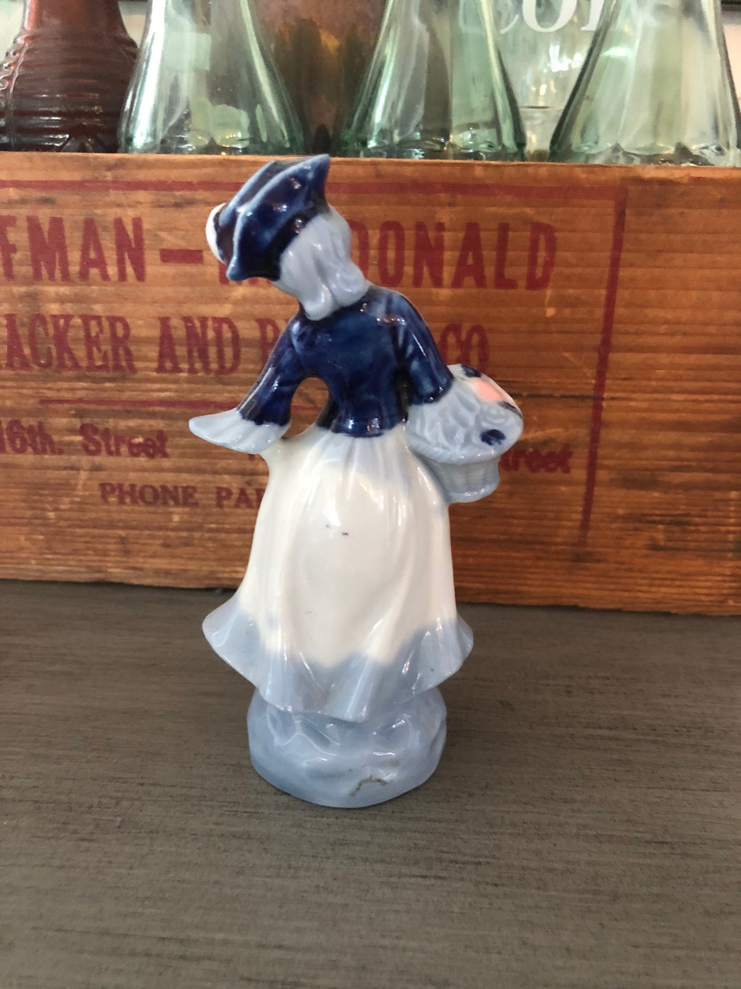 Vintage Colonial Lady in Blue Figurine Occupied Japan